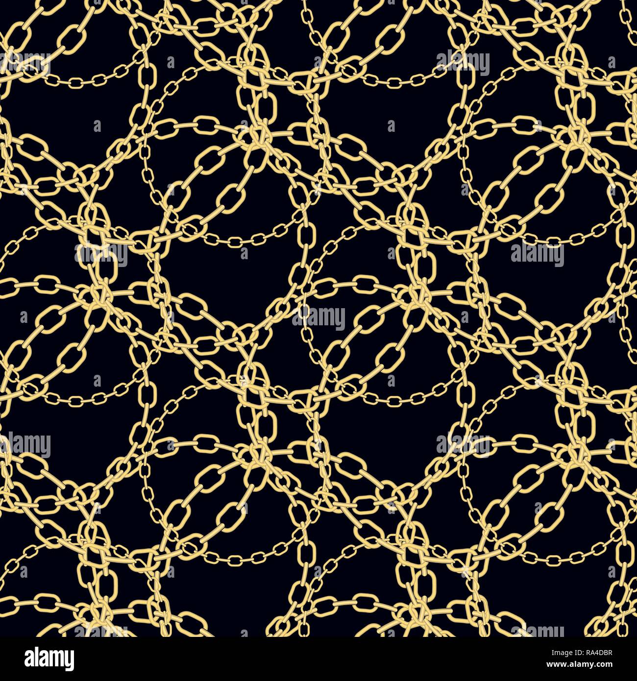Golden chains on black background seamless pattern. eps 10 Stock Vector ...