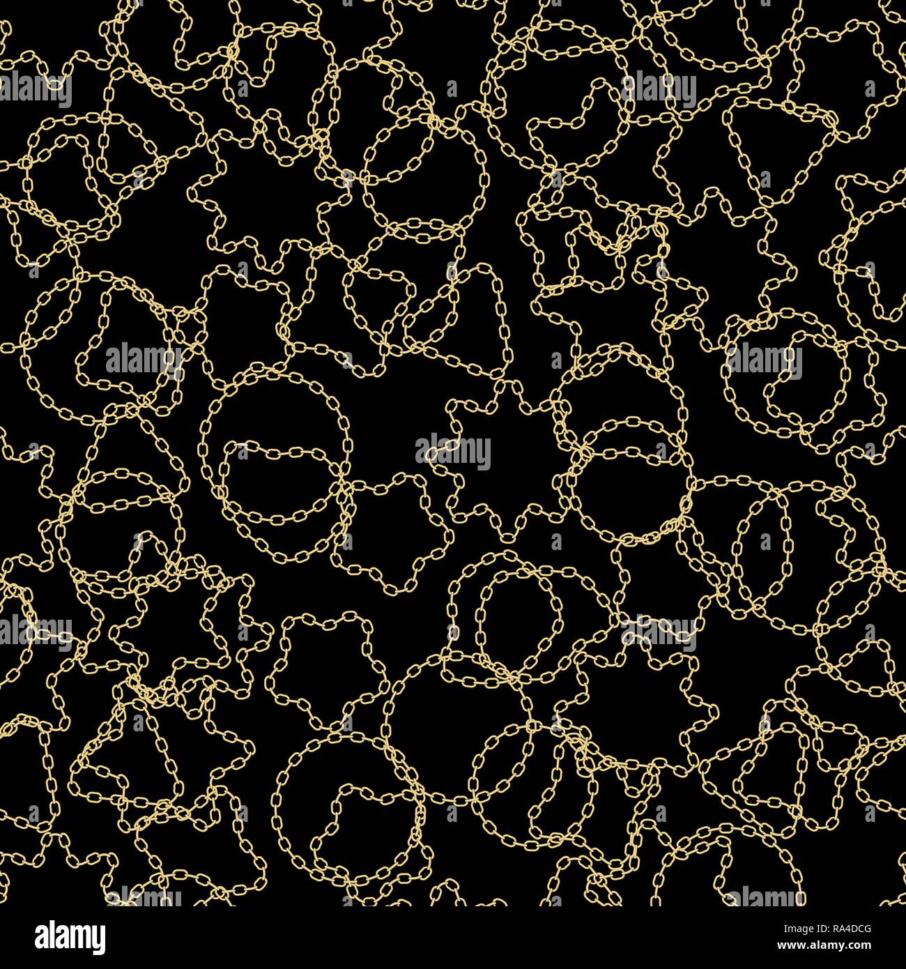 Golden chains on black background seamless pattern. eps 10 Stock Vector ...