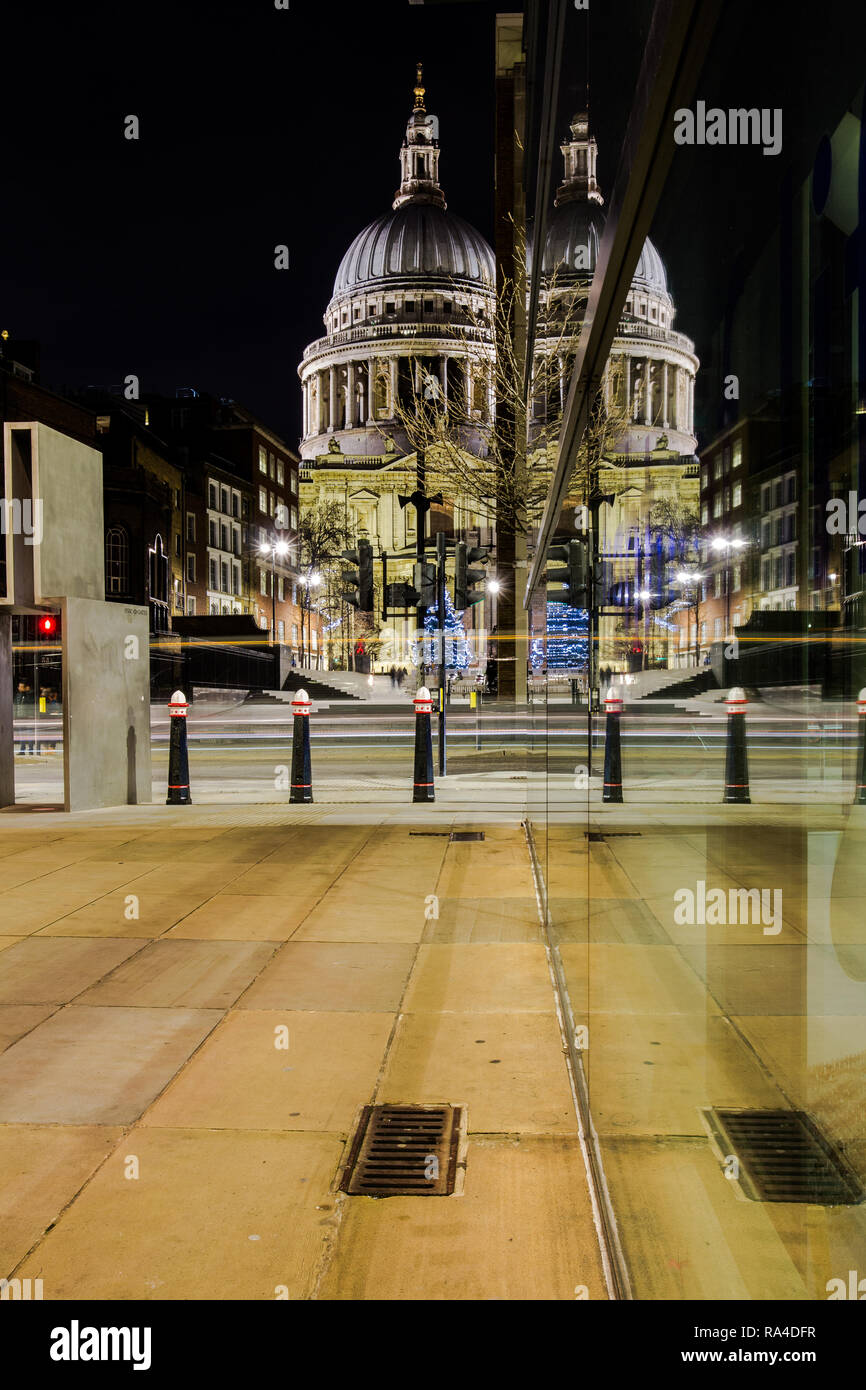 St Pauls Cathedral, London,with HSBC gates and Christmas tree taken at