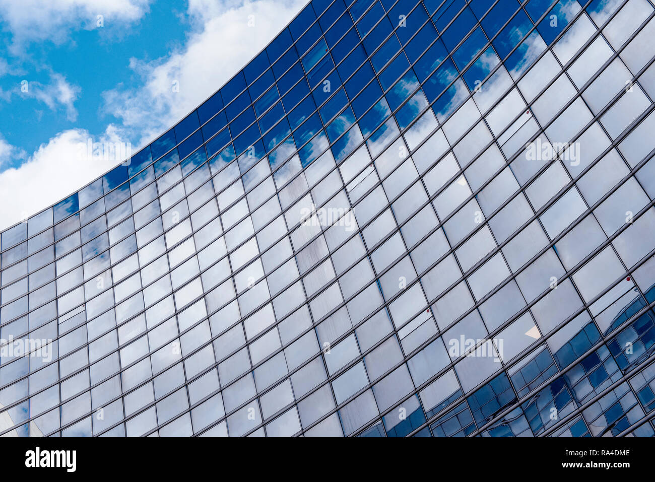 Business concept - detail of a corporate building in blue tones Stock Photo