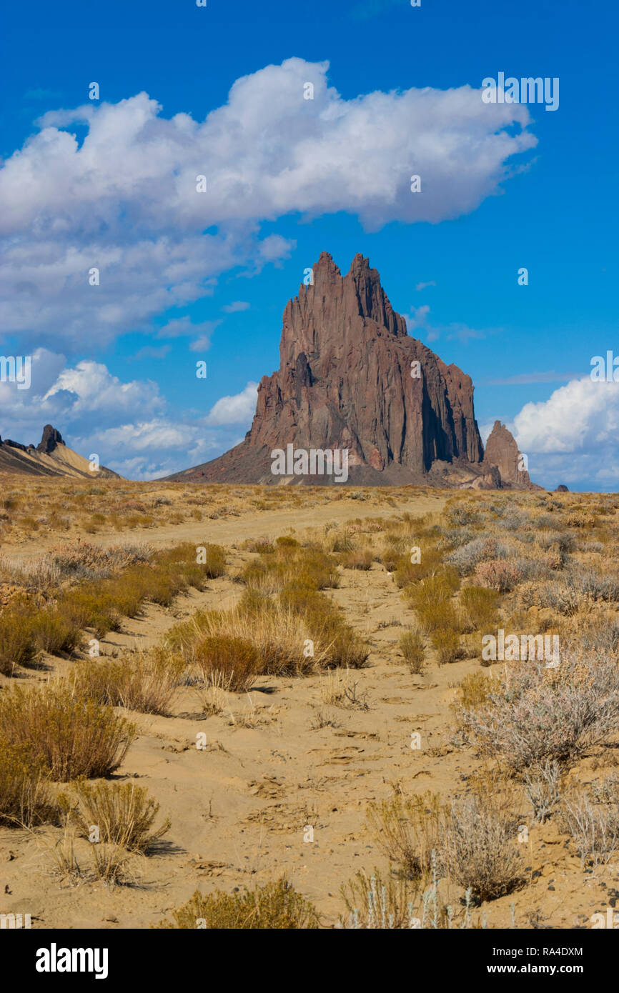 Shiprock, iconic landmark of NM Stock Photo Alamy