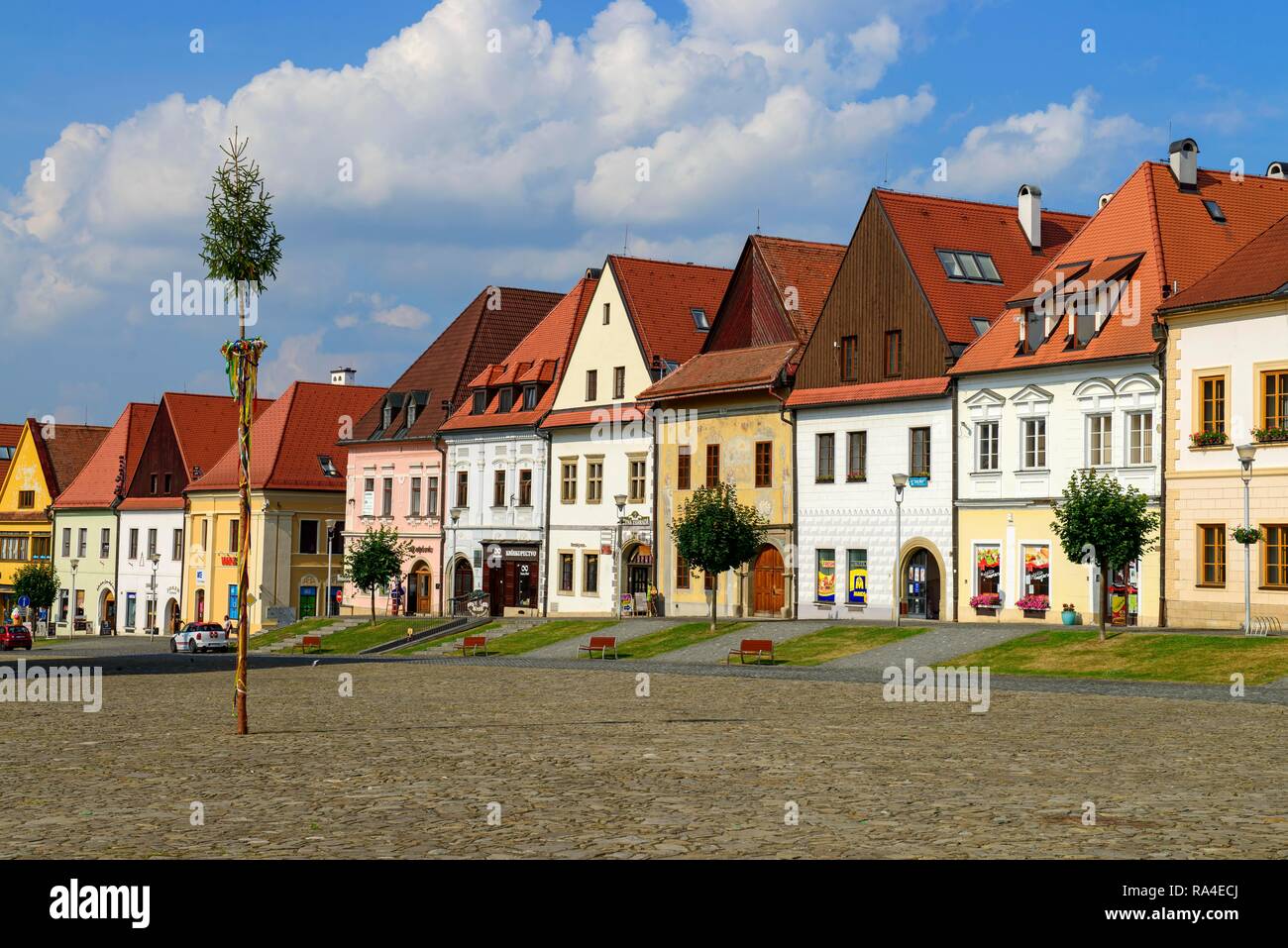 Town square, Old town, Bardcejov, Slovakia Stock Photo