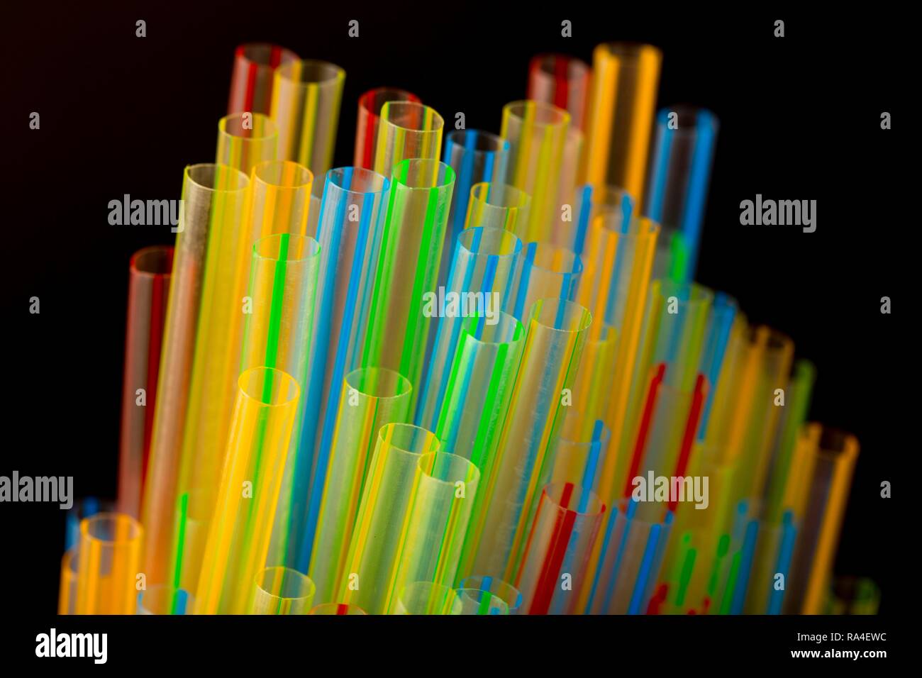 Plastic drinking straws, plastic waste, different colours and sizes Stock Photo Alamy