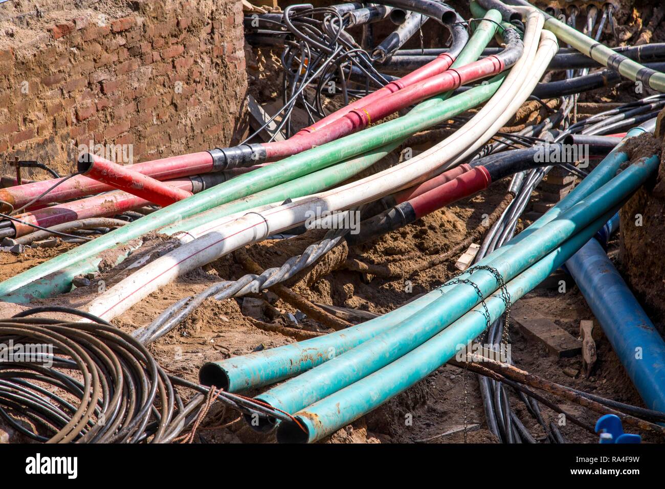 Telephone Underground Cables Stock Photos & Telephone Underground