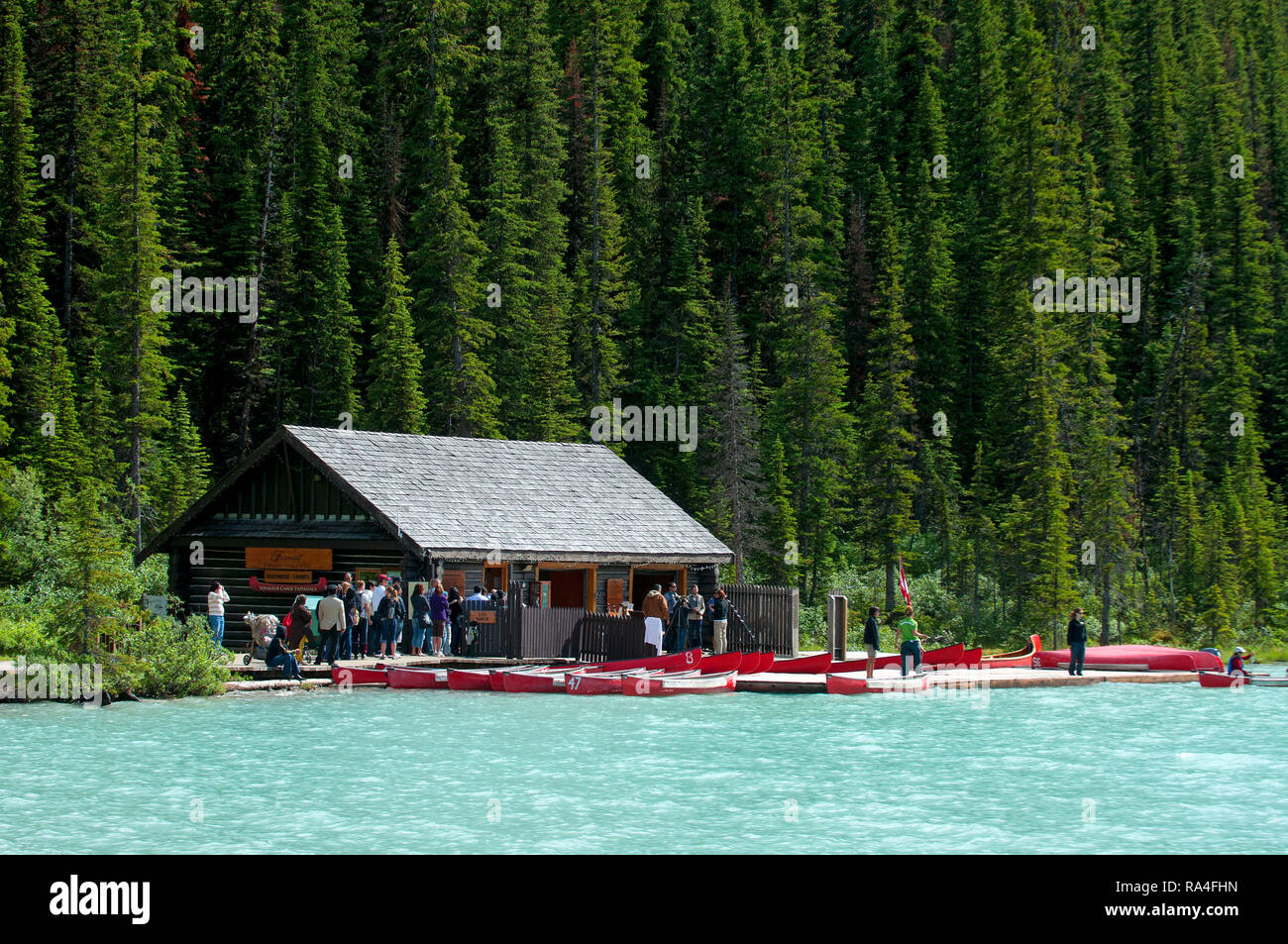Boathouse For Rental Canoes At Lake Louise Banff National Park