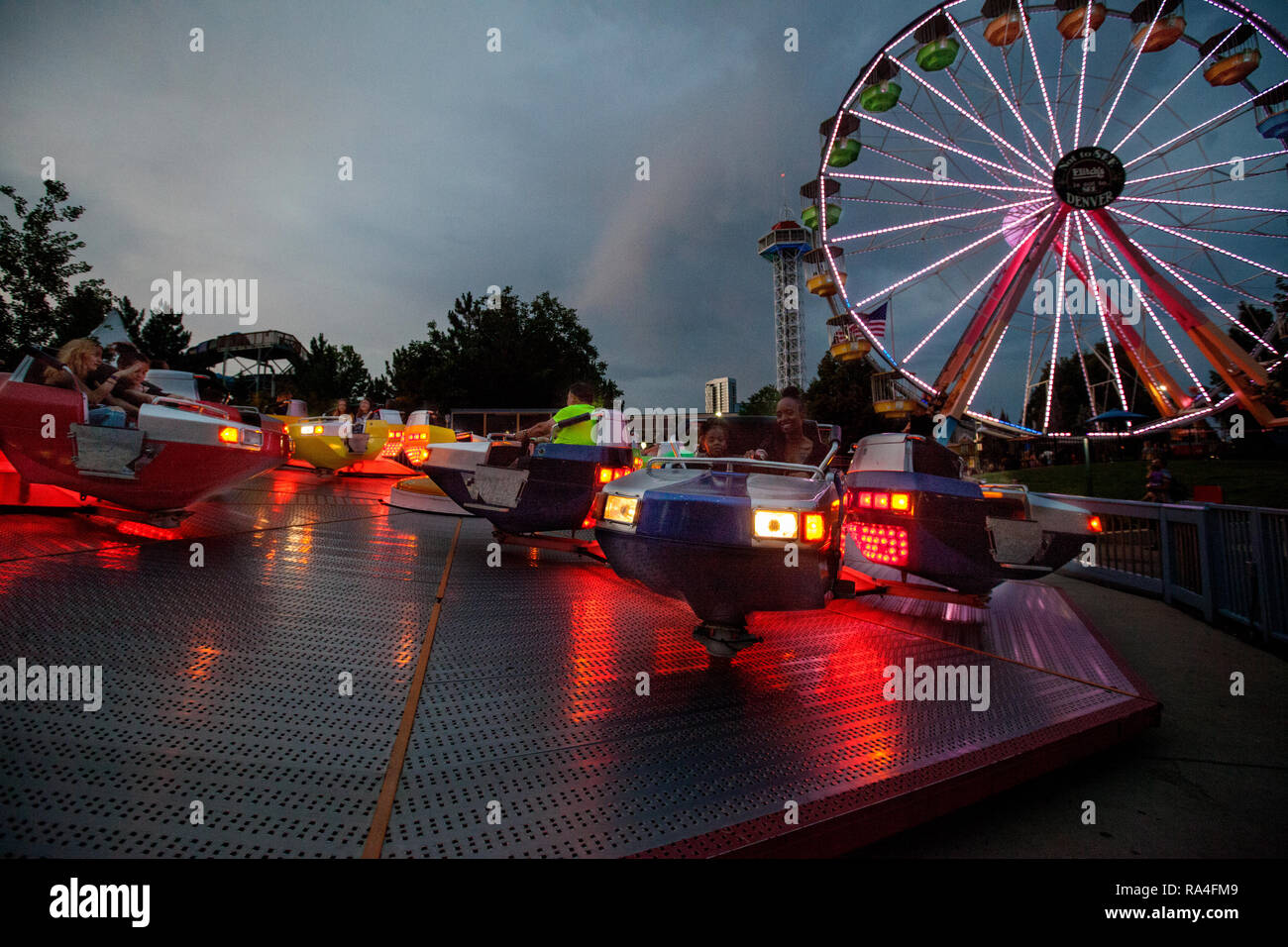 Ferris Wheel and Hollywood Vine Rides Stock Photo Alamy