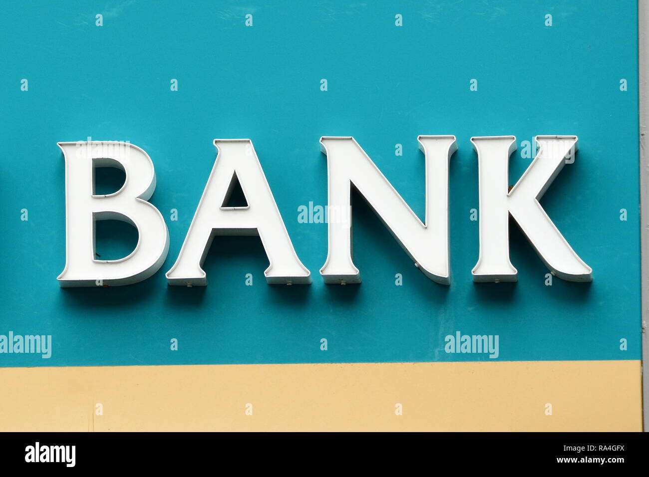 Bank signage on the front of your bank Stock Photo