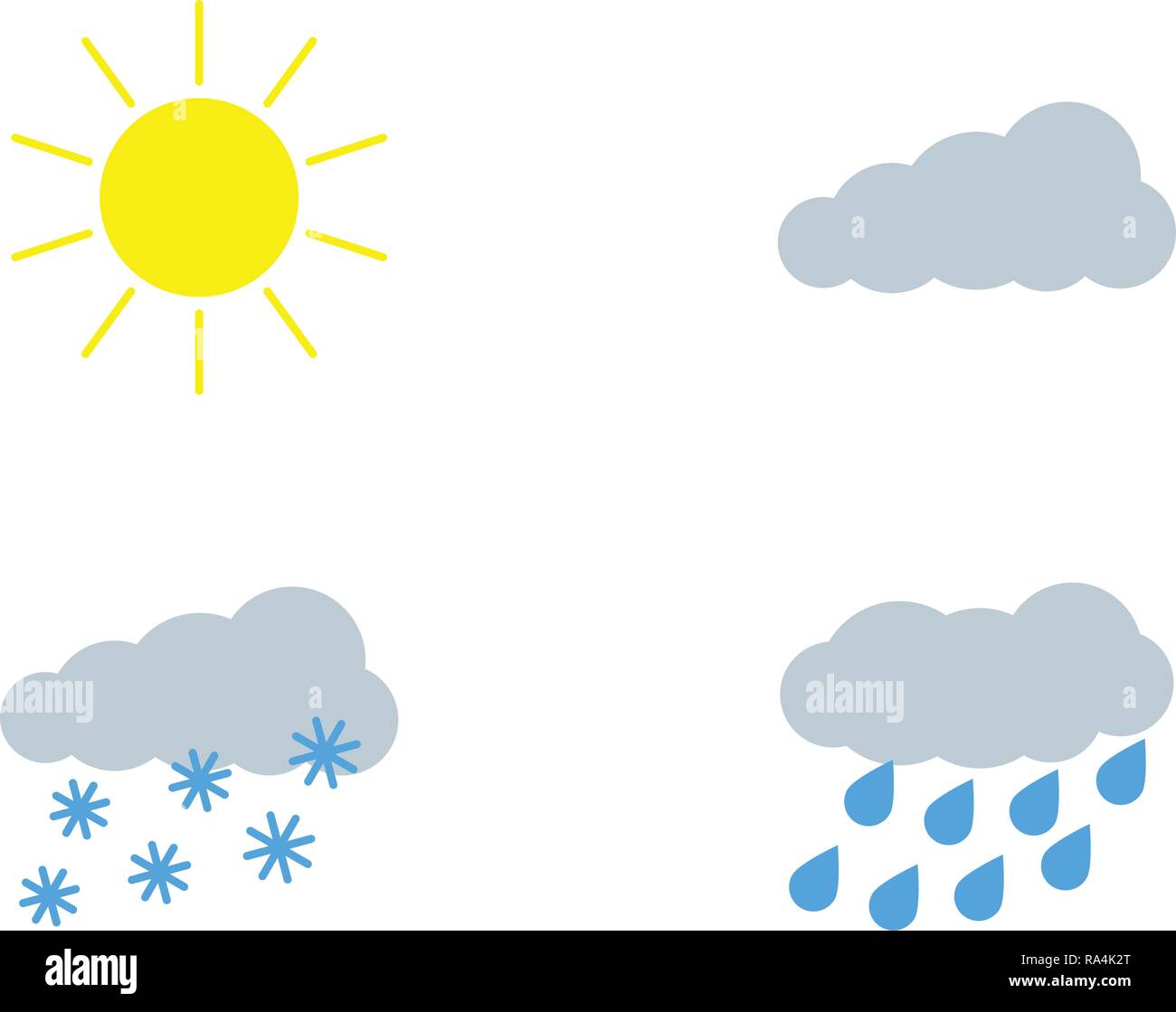 Weather icons set. Flat style. Vector illustration Stock Vector Image ...