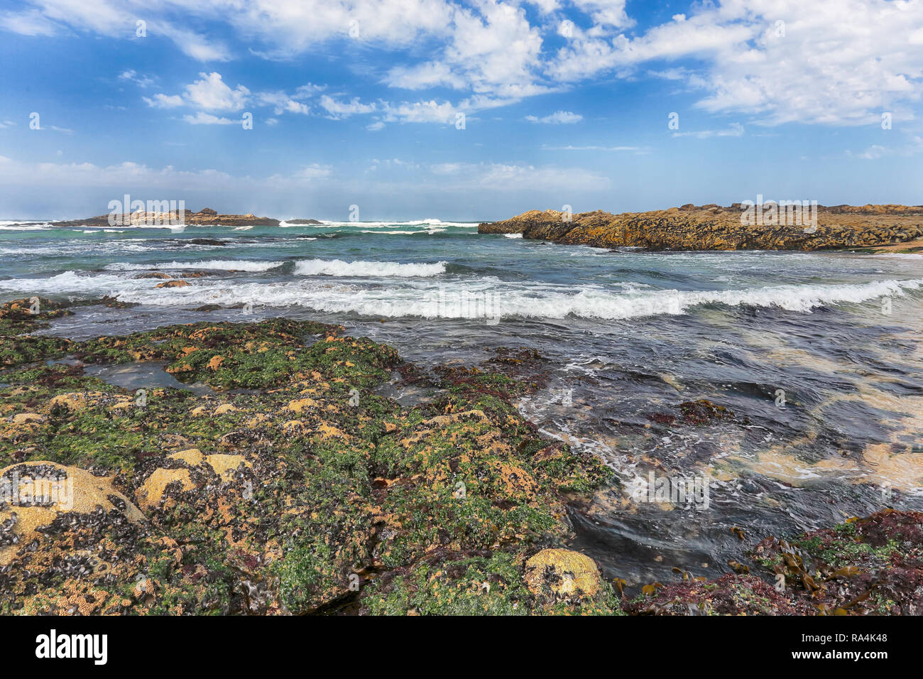 Beautiful empty rocky sea beach from the north of Portugal Stock Photo ...