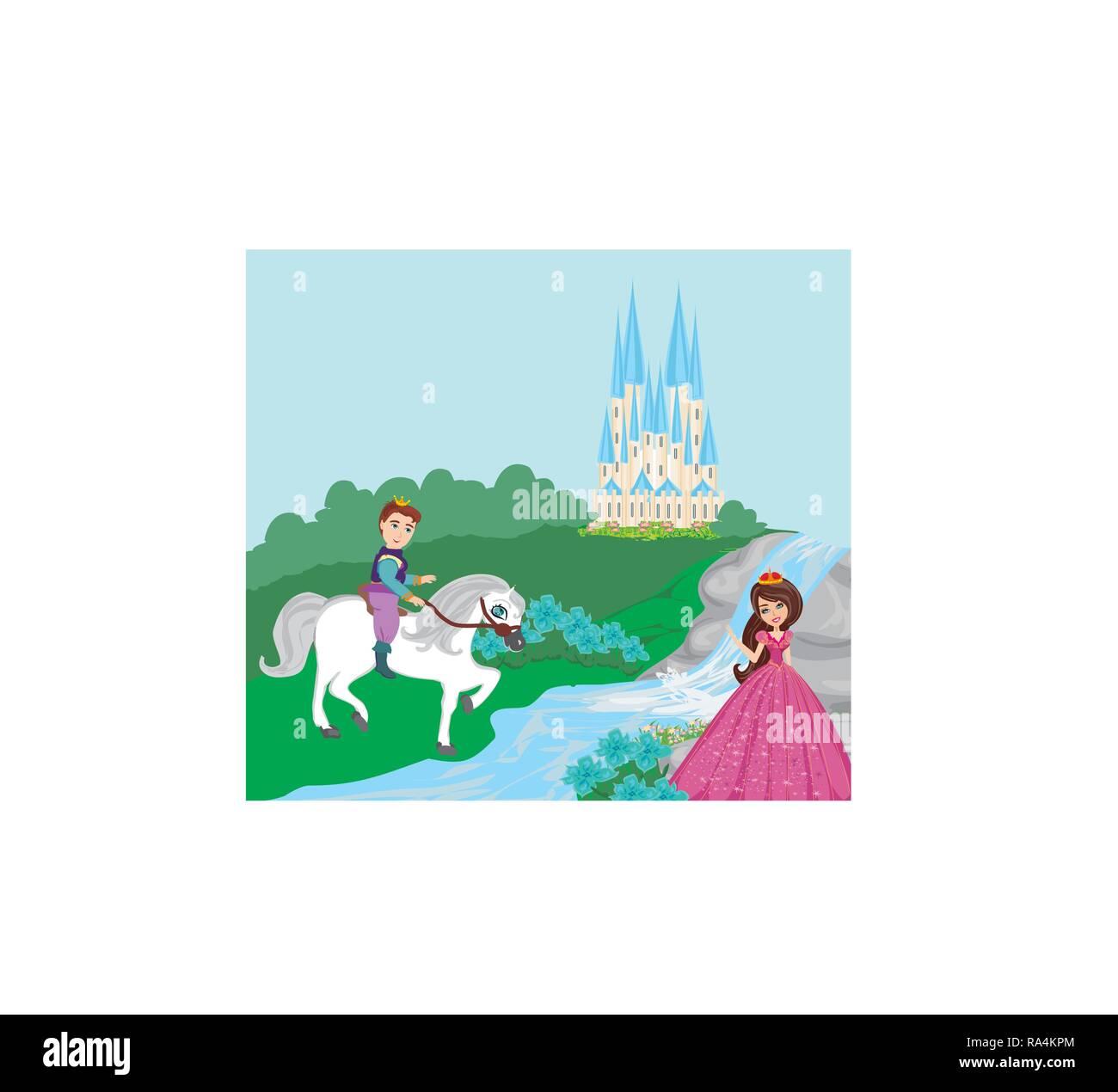 princess and the prince in a beautiful garden Stock Vector Image & Art ...