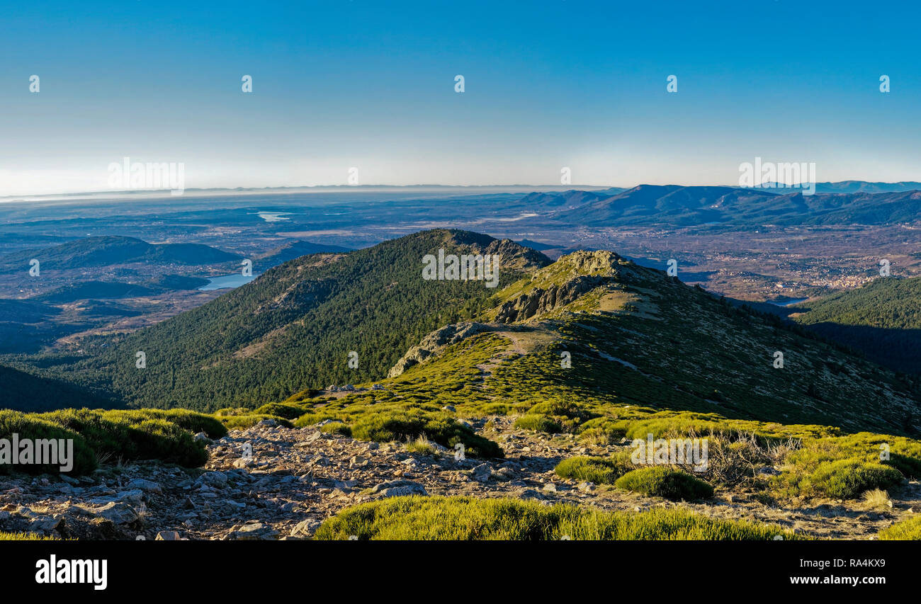 Panorama from the Bola del Mundo in the Puerto de Navacerrada, Guadarrama  National Park, Madrid, Spain Stock Photo - Alamy