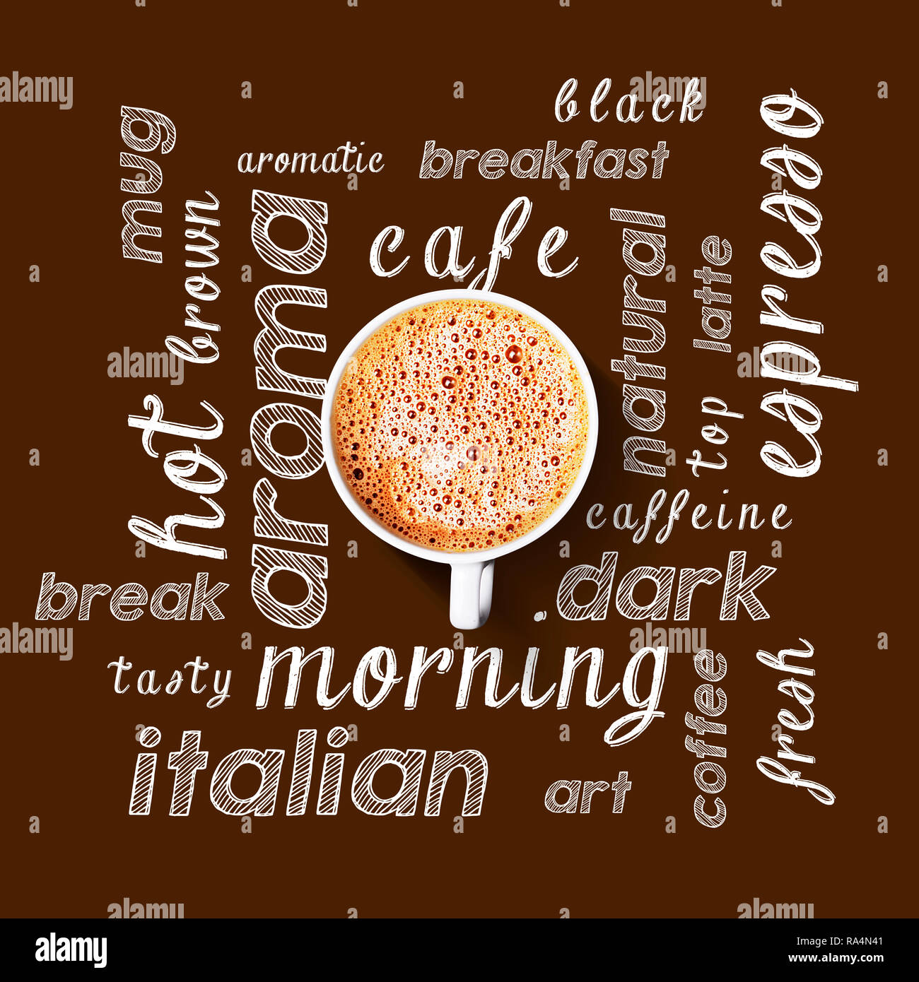 Coffee word cloud Stock Photo Alamy