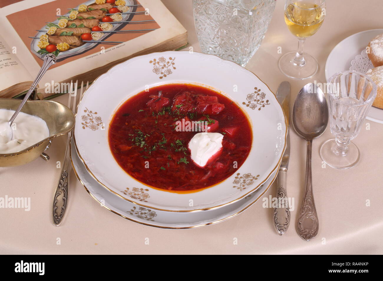 Borsch with vodka Stock Photo - Alamy