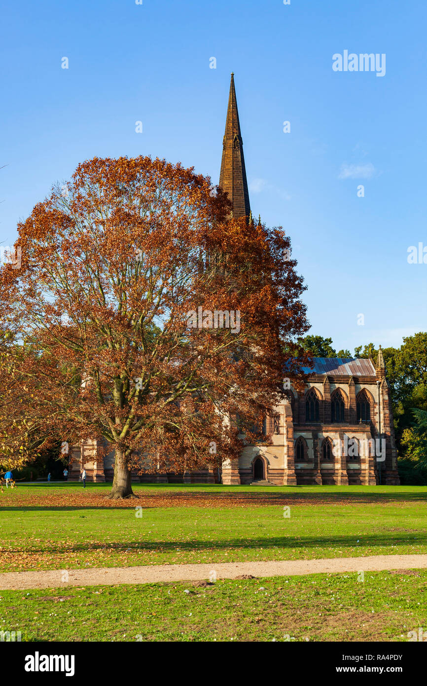 St Mary the virgin Anglican Chapel in the beautiful countryside of  Clumber Park, Nottinghamshire, England Stock Photo
