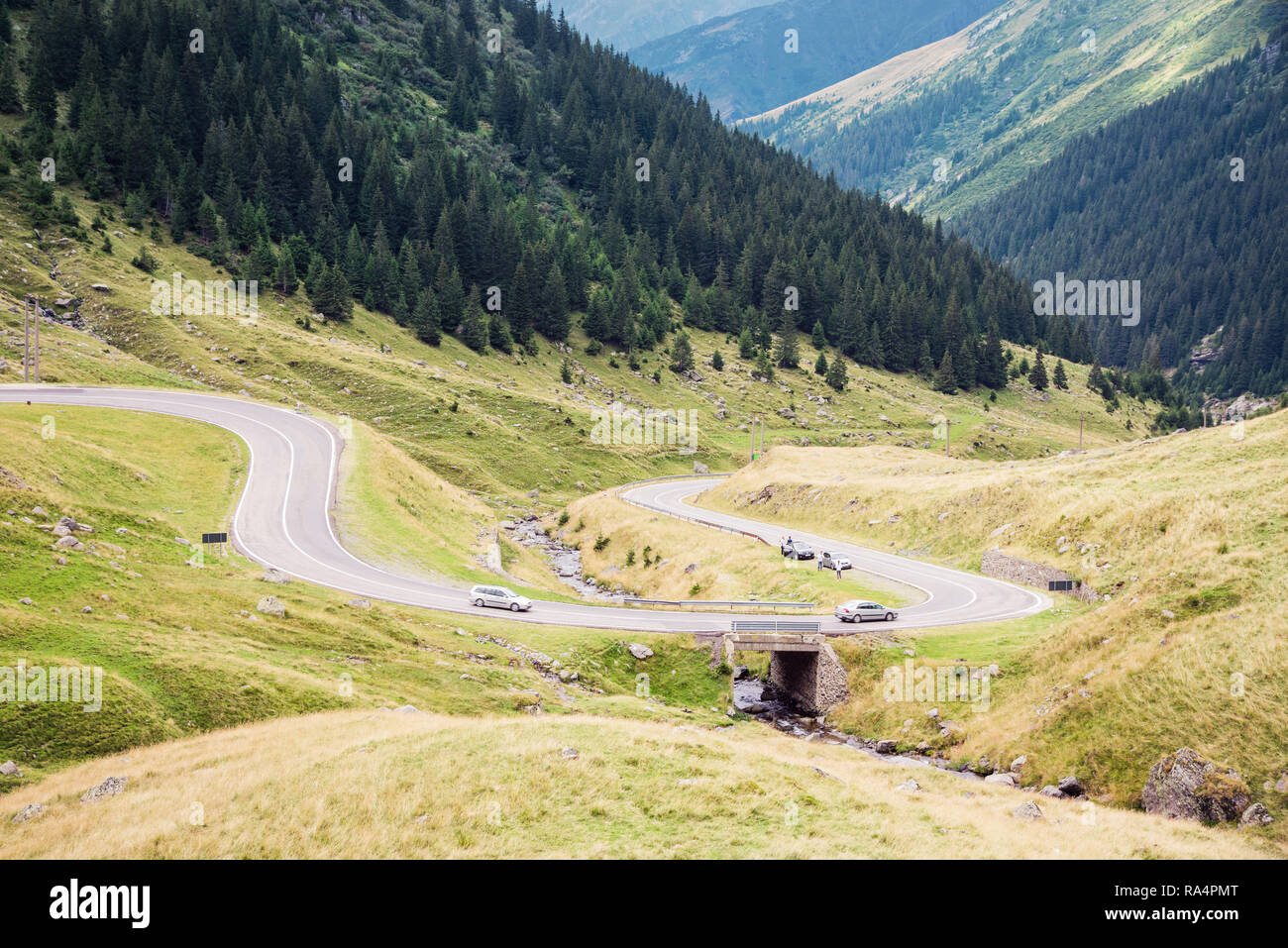 Transfagarasan mountain road. One of the most beautiful roads in Europe, Romania Stock Photo