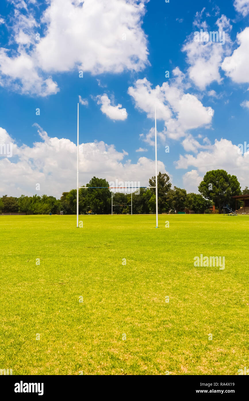 Johannesburg, South Africa - February 16 2015: Empty High School Rugby Field Stock Photo