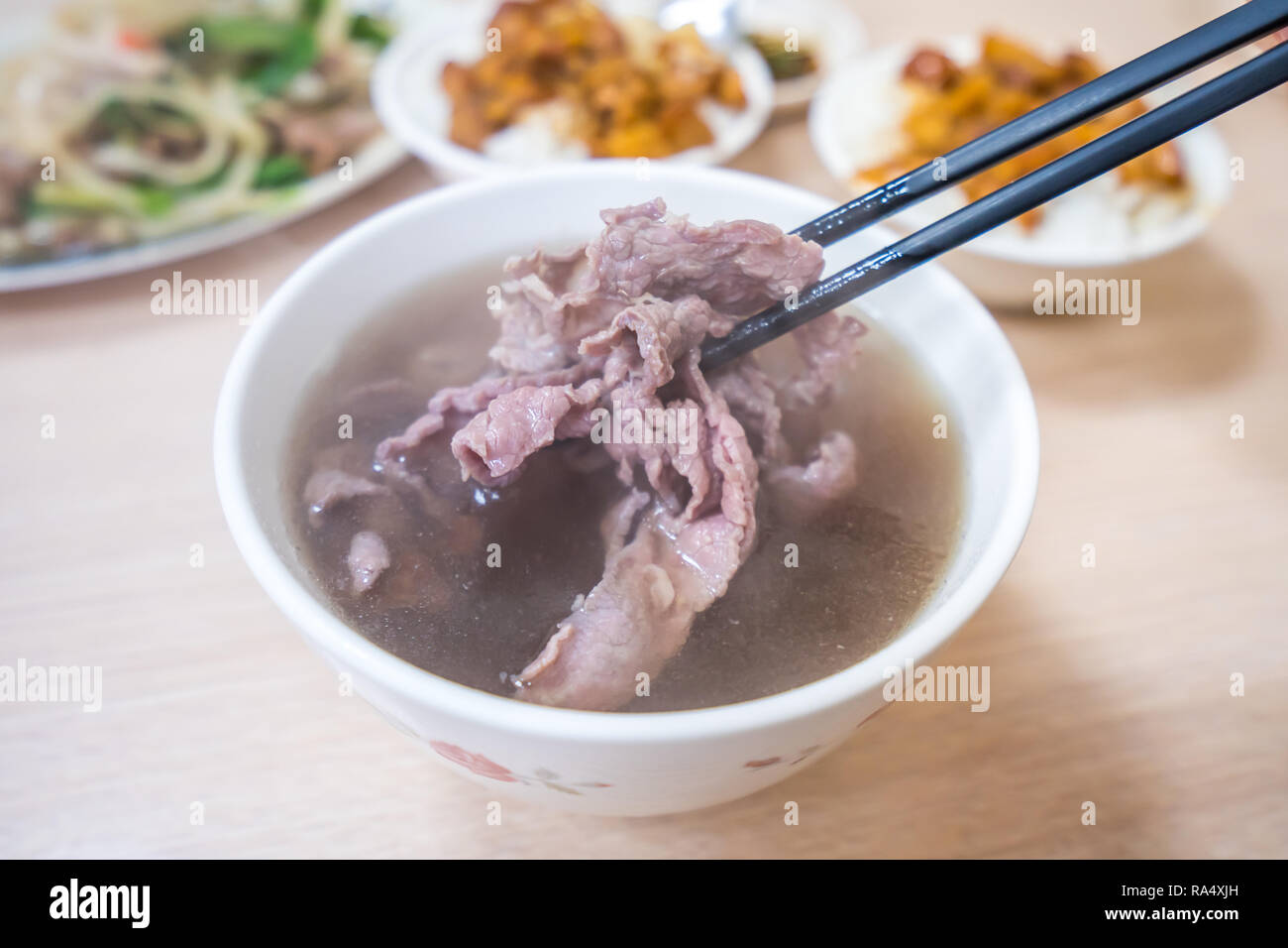 Taiwan famous food Tainan beef soup, traditional breakfast in Tainan, Taiwan Stock Photo Alamy