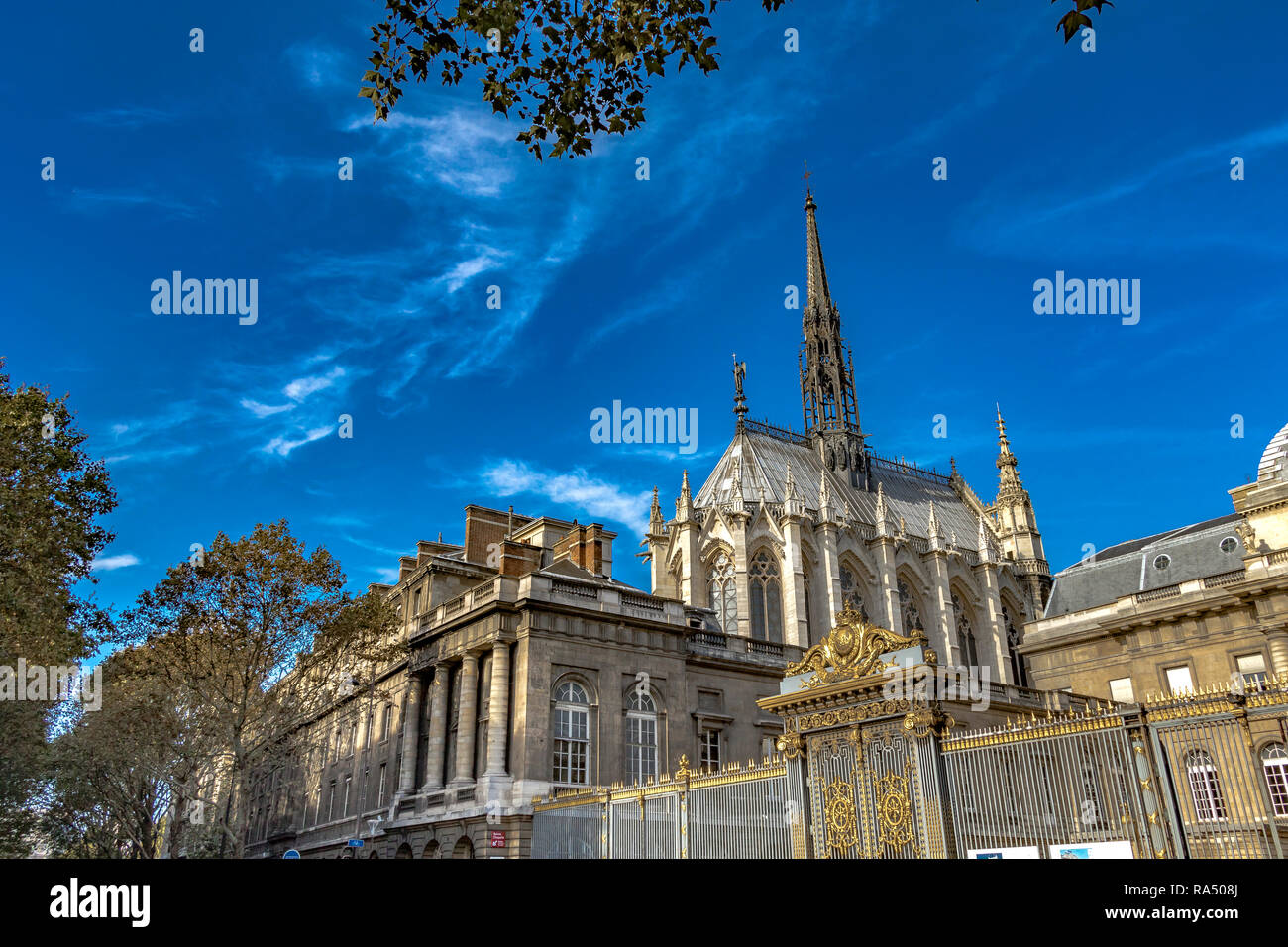 Sainte-Chapelle is a royal chapel in the Gothic style, within the medieval Palais de la Cité , Paris ,a  jewel of the Rayonnant Gothic period Stock Photo