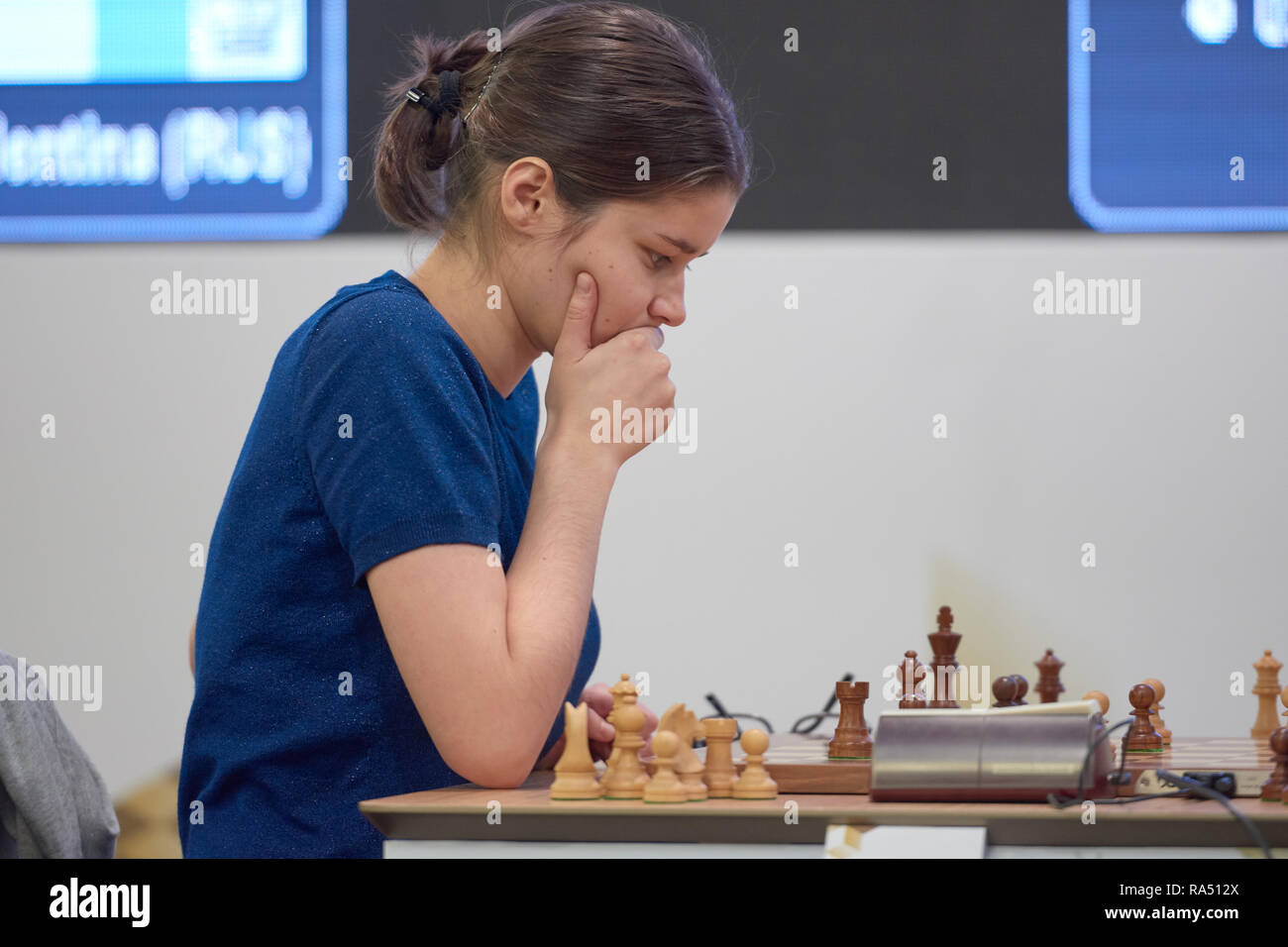 St. Petersburg, Russia - December 30, 2018: Grandmaster Daniil Dubov,  Russia holding the golden cup of World Rapid Chess Championship 2018 after  award Stock Photo - Alamy