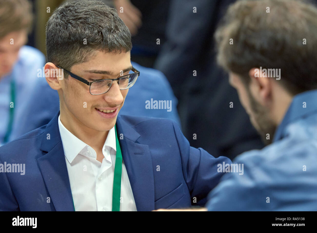 St. Petersburg, Russia - December 30, 2018: Grandmaster Daniil Dubov,  Russia holding the golden cup of World Rapid Chess Championship 2018 after  award Stock Photo - Alamy
