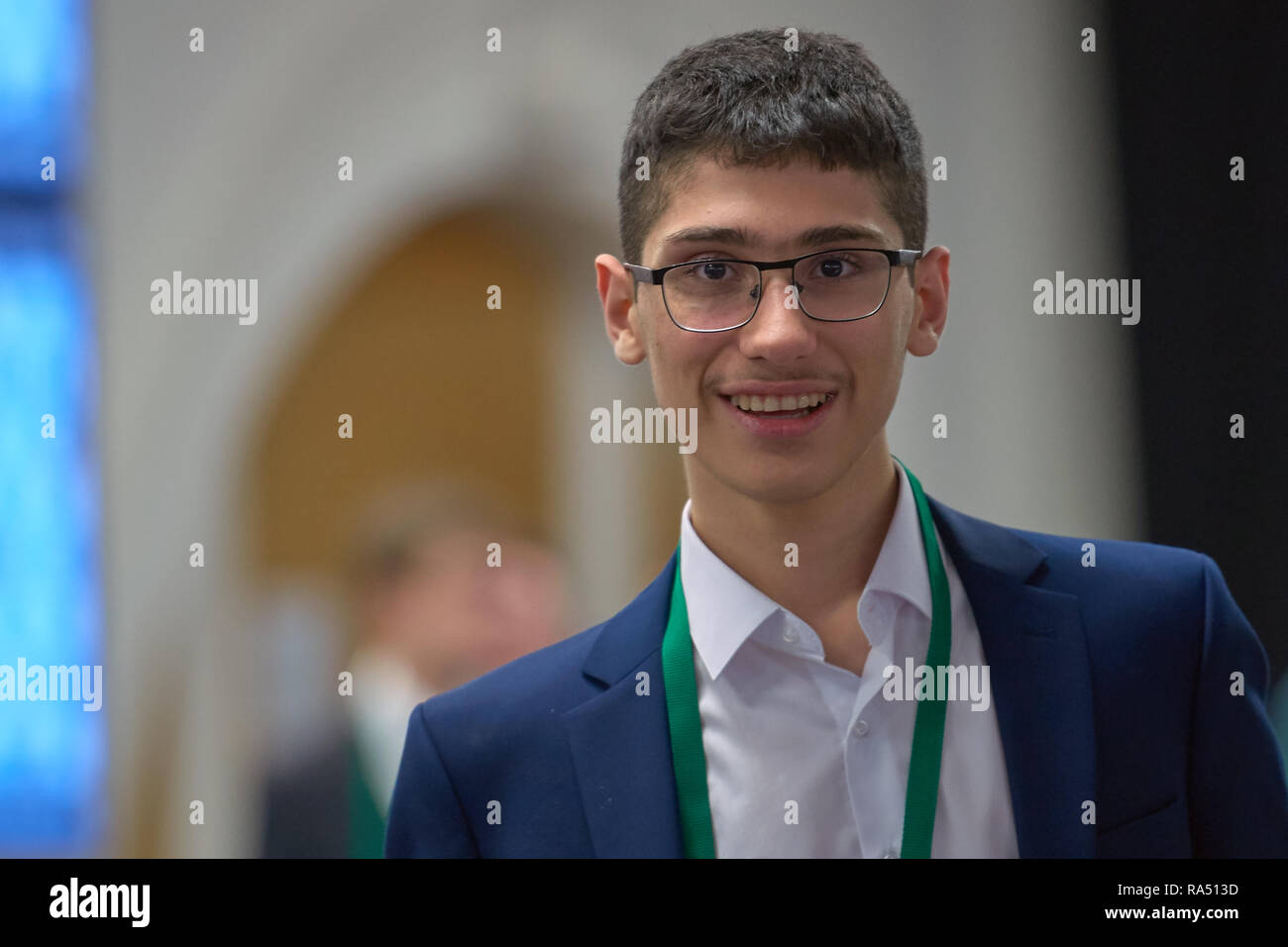 St. Petersburg, Russia - December 28, 2018: Grandmaster Alireza Firouzja,  Iran competes in King Salman World Rapid Chess Championship 2018.  Eventually Stock Photo - Alamy