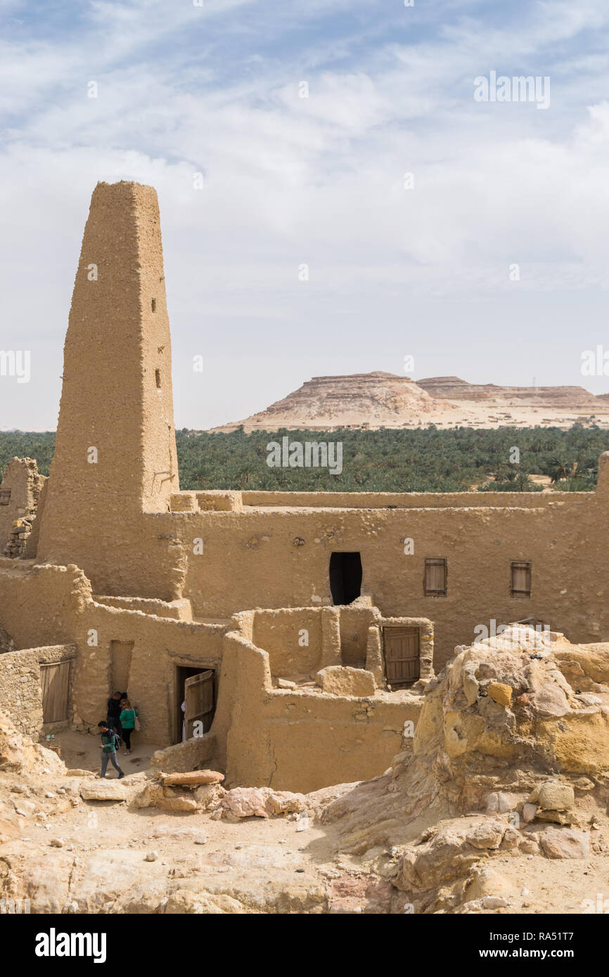 Mosque at Aghurmi the old Town of Siwa oasis in Egypt Stock Photo