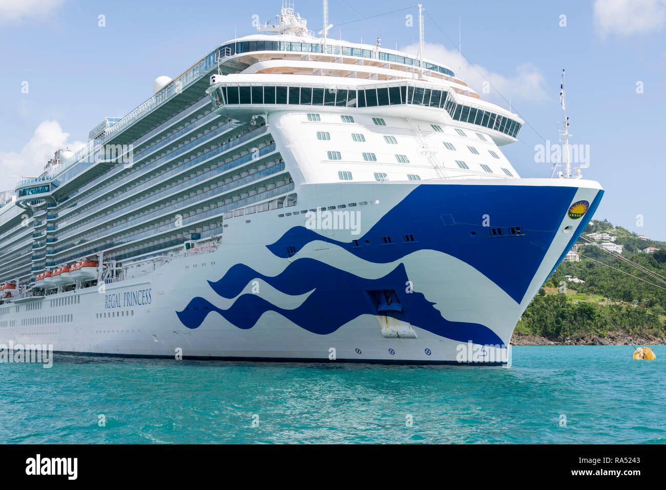 Regal Princess cruise ship docked at St. Thomas Virgin Islands Stock ...