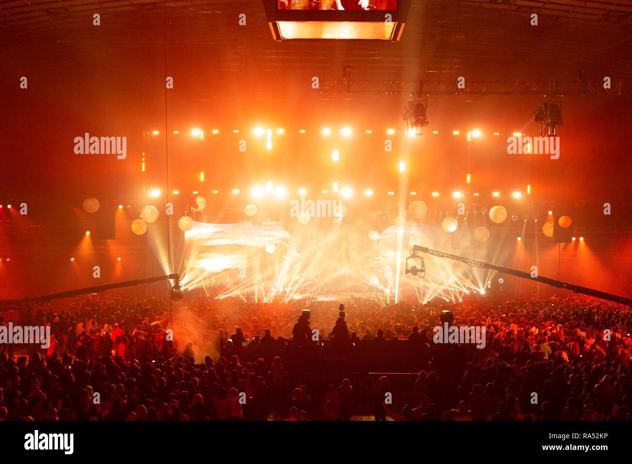 Concert crowd having fun at a rock concert Stock Photo Alamy