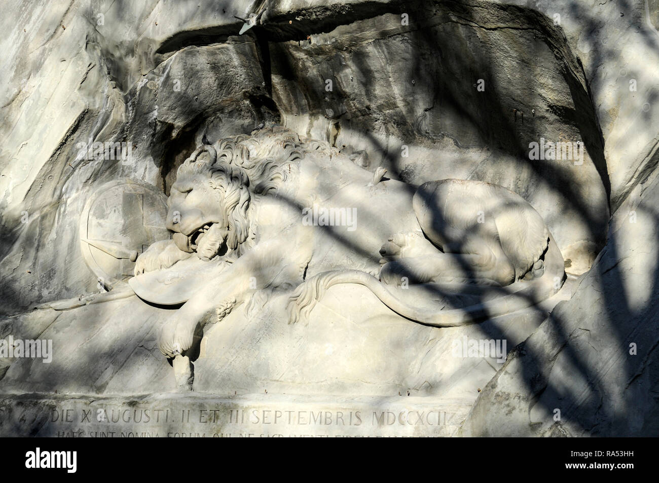 The Dying Lion, a  Luzern monument  in Switzerland Stock Photo