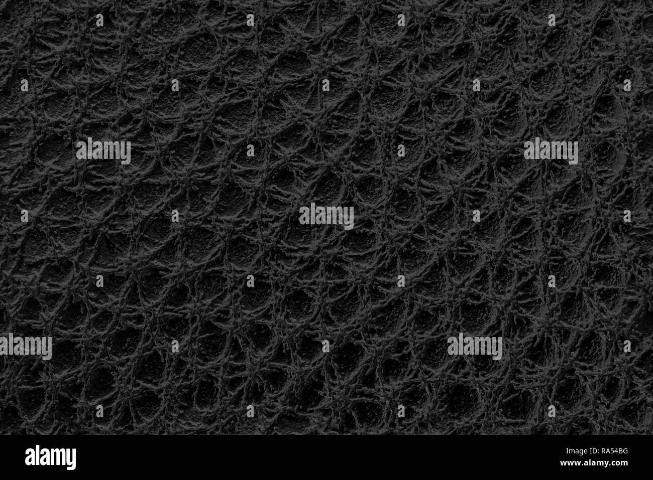 Close up of black leather as seamless texture or background Stock Photo
