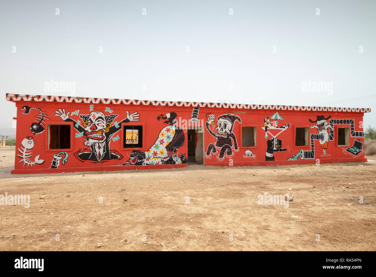 Israel, Sdom, The Old Dead Sea Works Factory And Living Quarters, Abandoned  In 1949. The New Plant Was Build Further South. Now Covered In Graffiti  Stock Photo - Alamy