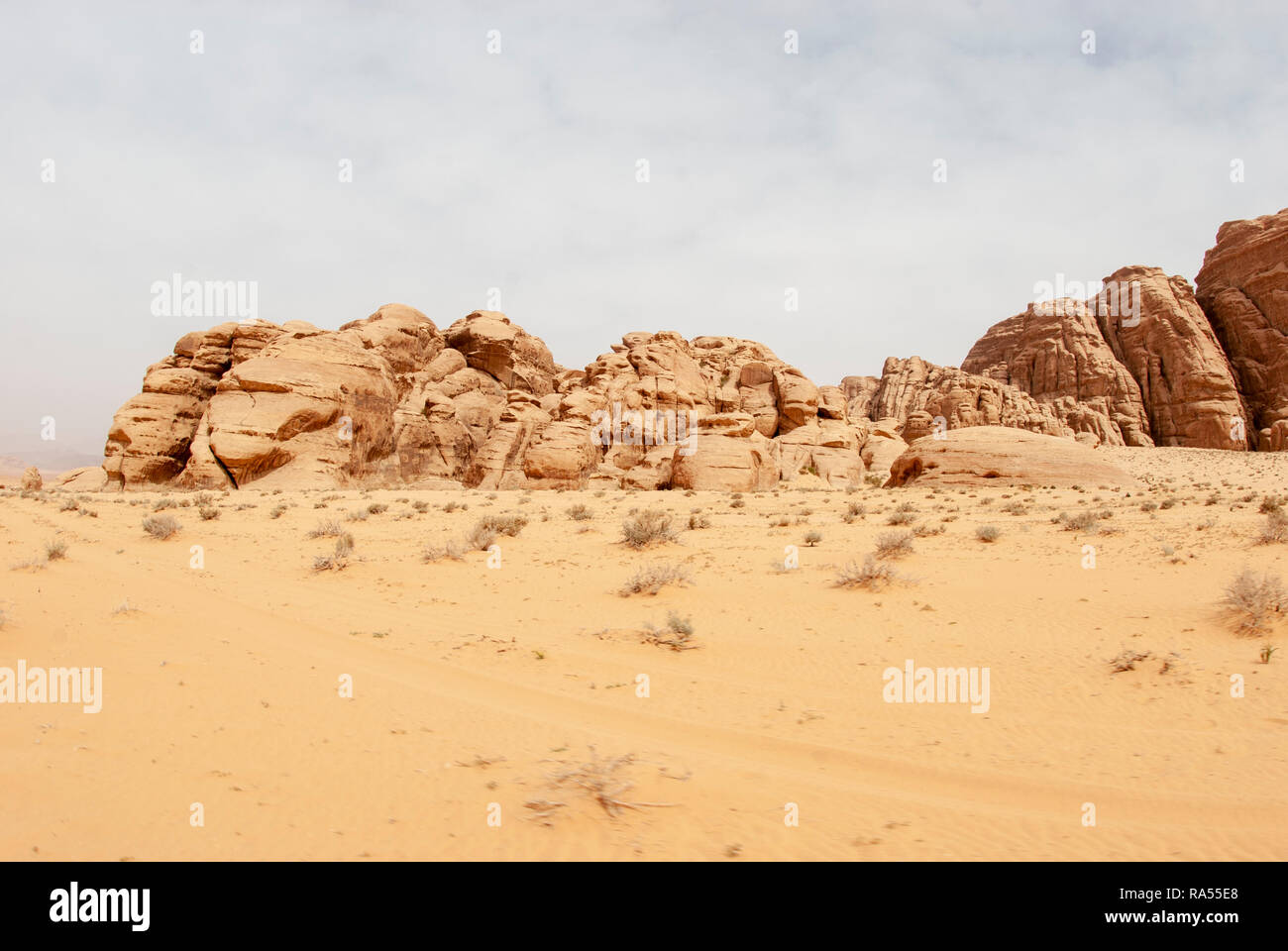 Wadi Rum, Jordan in April Stock Photo 