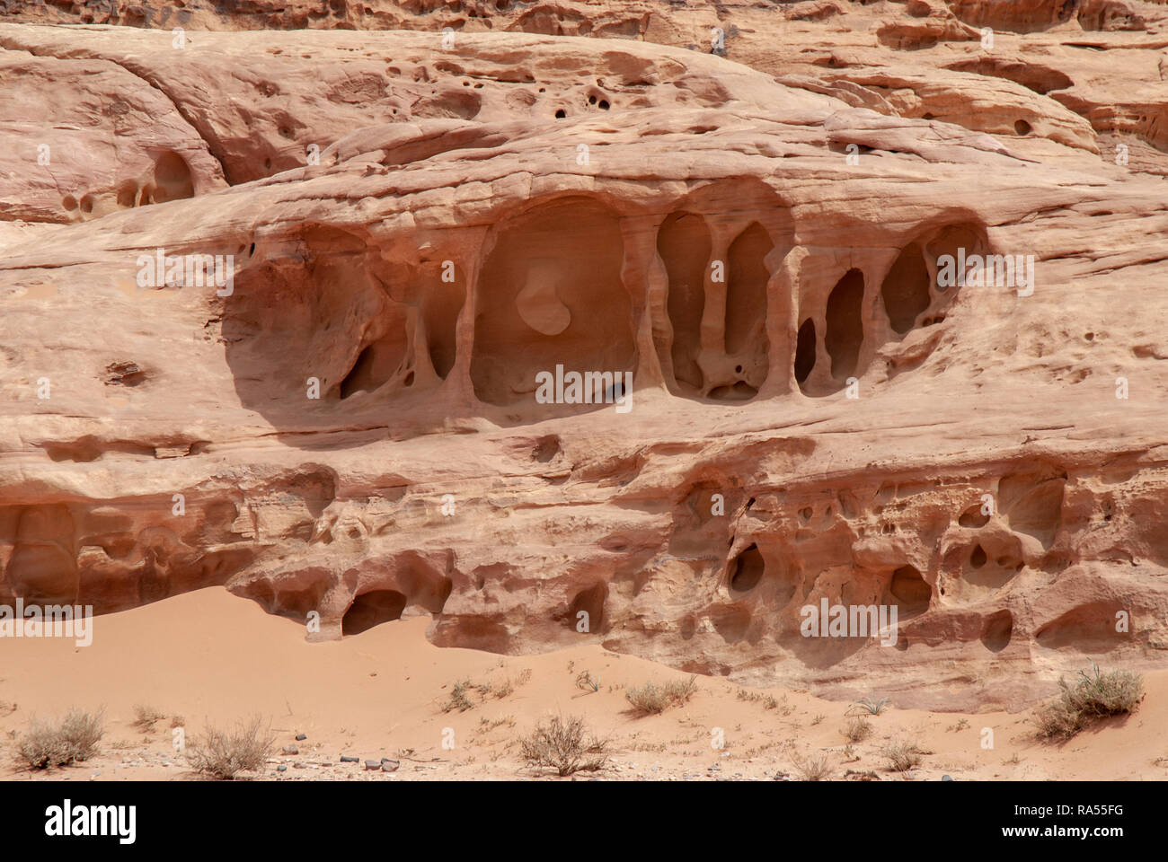 Desert Landscape. Photographed in Wadi Rum, Jordan in April Stock Photo