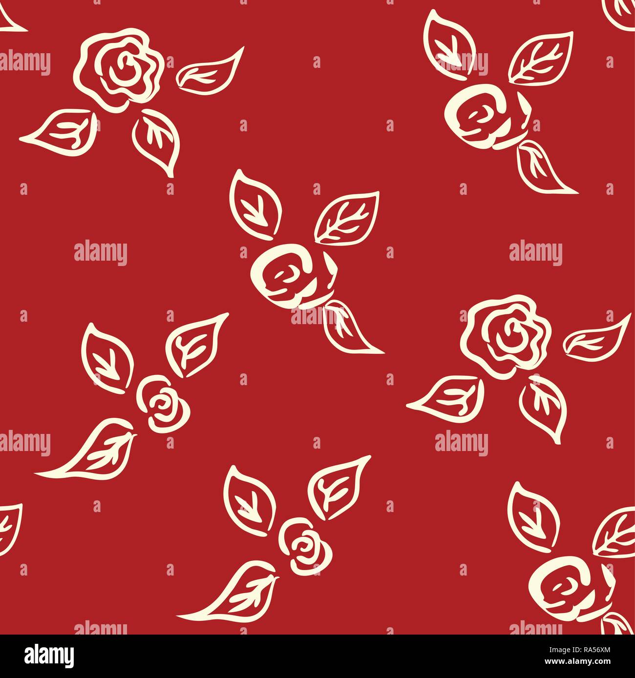 Vector seamless patern graphic roses on a background. Stock Vector