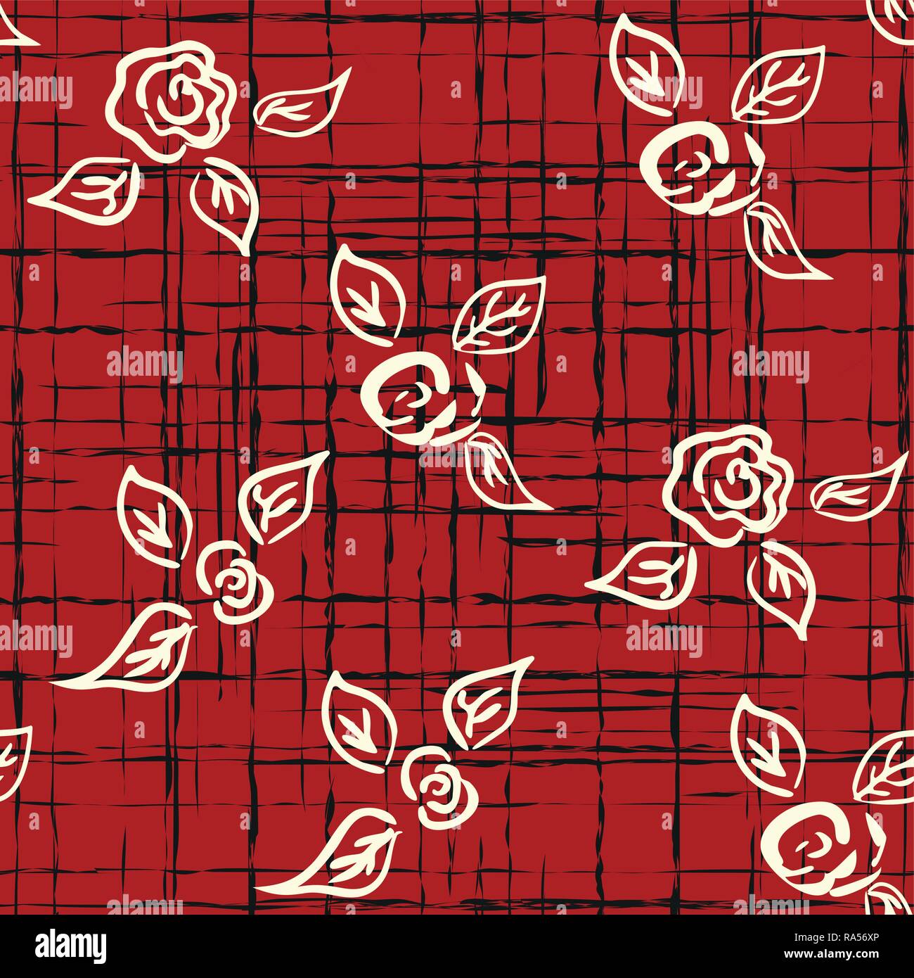 Vector seamless patern graphic roses on a background. Stock Vector