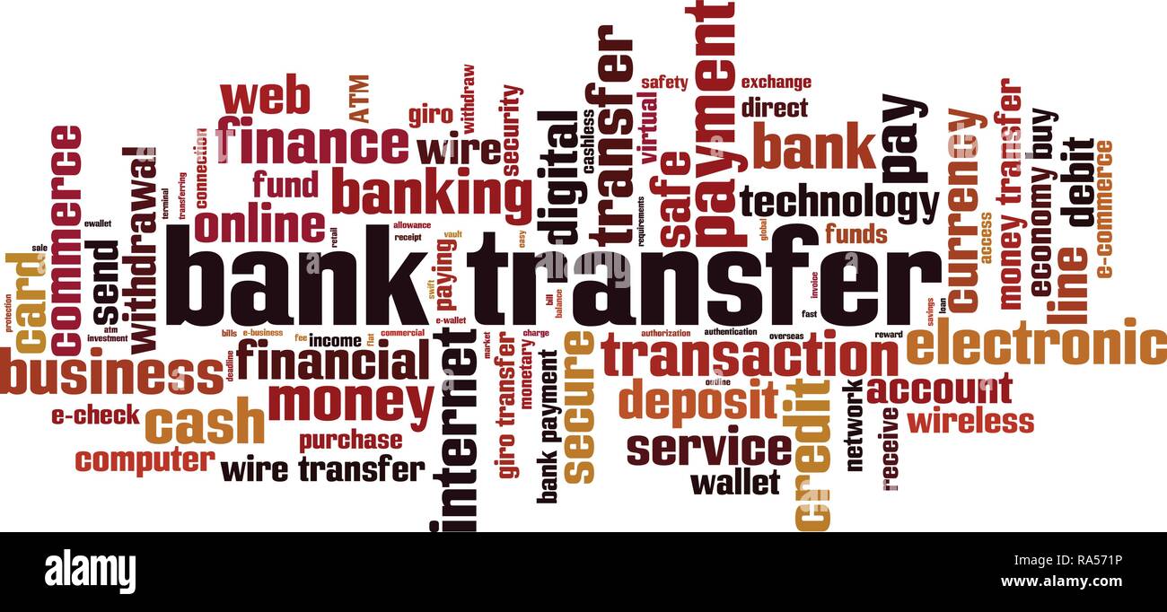 Bank transfer word cloud concept. Vector illustration Stock Vector