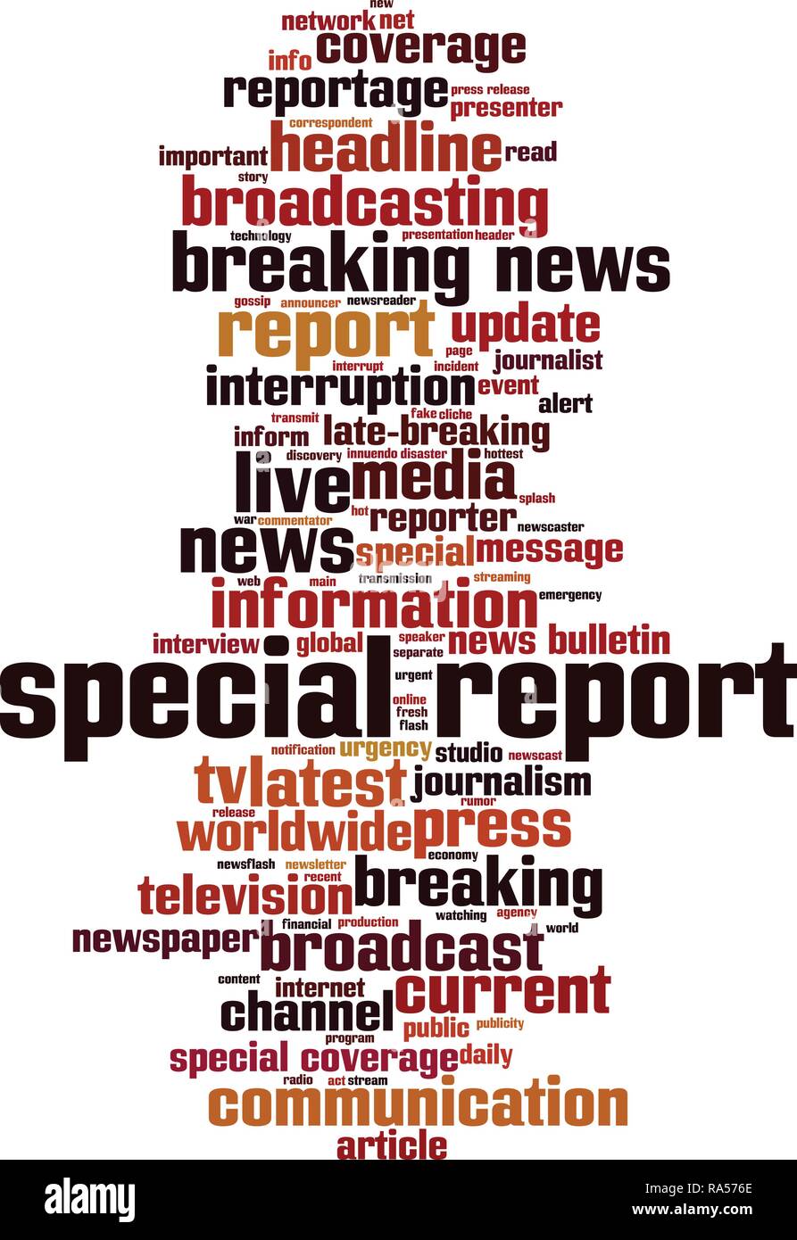 Special report word cloud concept. Vector illustration Stock Vector