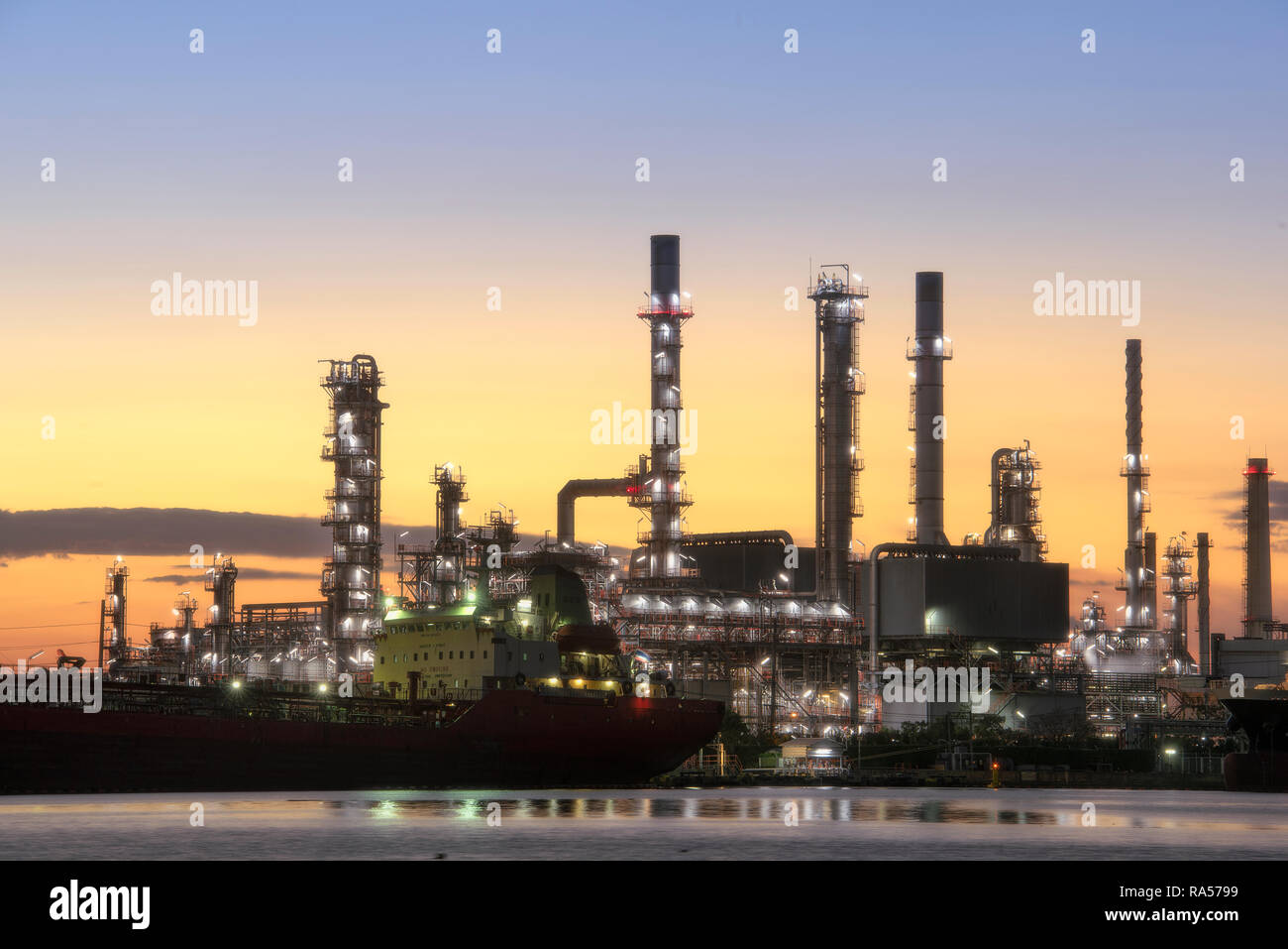 Bangchak Petroleum's oil refinery, Phra Khanong District, Bangkok, Thailand Stock Photo