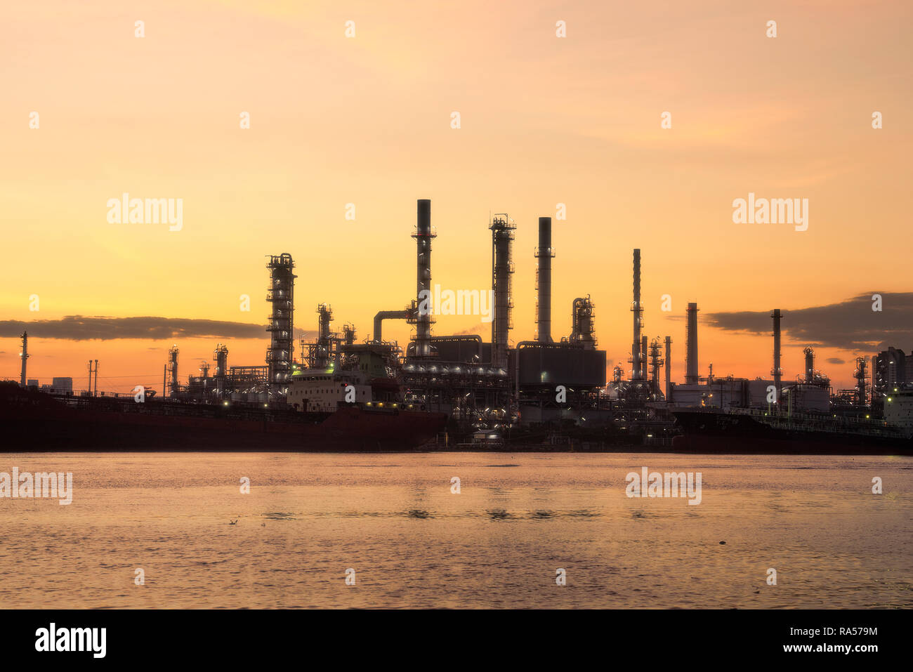 Bangchak Petroleum's oil refinery, Phra Khanong District, Bangkok, Thailand Stock Photo