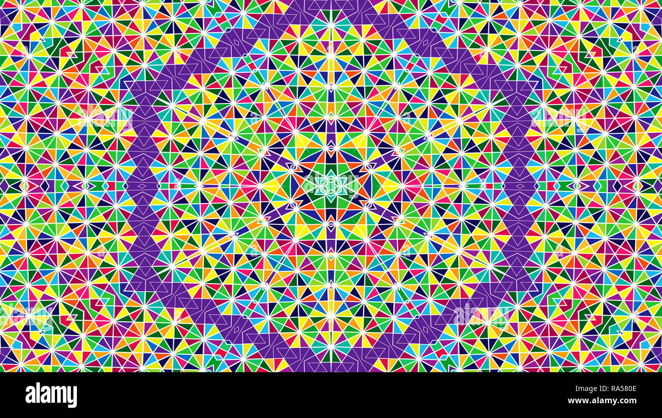 Abstract Colorful Symmetric Pattern Ornamental Decorative Kaleidoscope ...