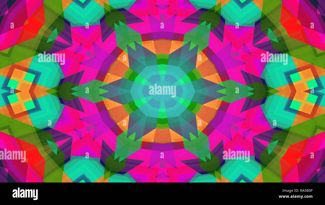 Abstract Colorful Symmetric Pattern Ornamental Decorative Kaleidoscope ...