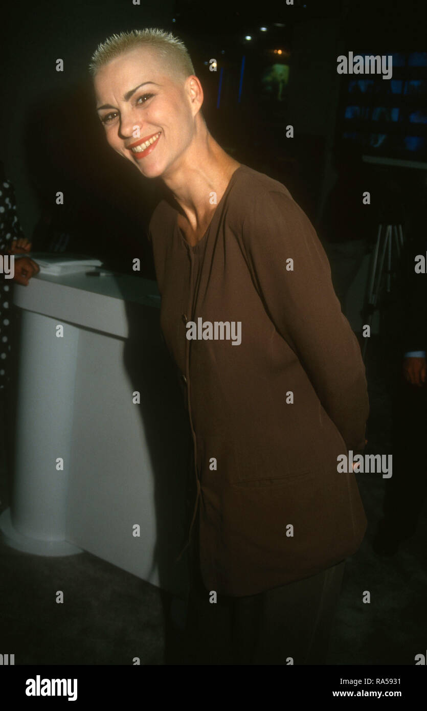 LAS VEGAS, NV - JULY 12: Motivational speaker Susan Powter attends the 12th Annual Video Software Dealers Association (VSDA) Convention and Expo on July 12, 1993 at the Las Vegas Convention Center in Las Vegas, Nevada. Photo by Barry King/Alamy Stock Photo Stock Photo