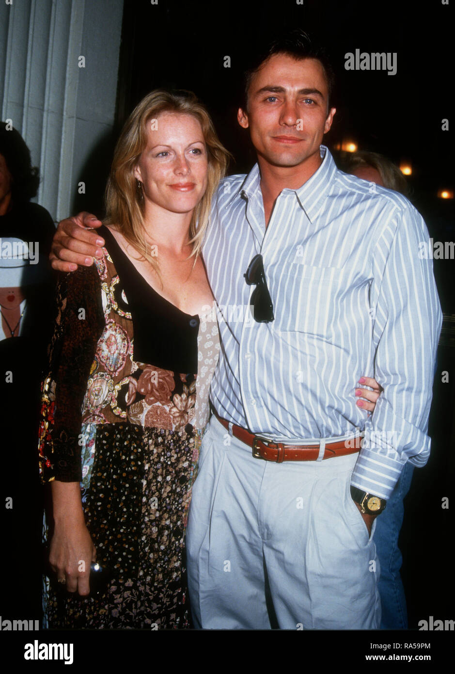 HOLLYWOOD, CA - JULY 14: Actor Alex McArthur and wife Tammi Krevi attend  the opening night of Will Rogers Follies on July 14, 1993 at The Pantages  Theatre in Hollywood, California. Photo