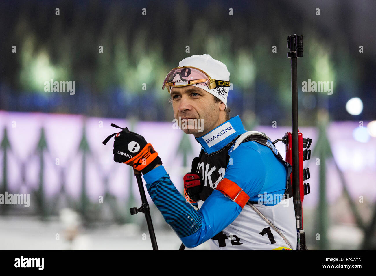 Ole Einar Björndalen (NOR). JOKA Biathlon World Team Challenge 2018 auf Schalke. Stock Photo