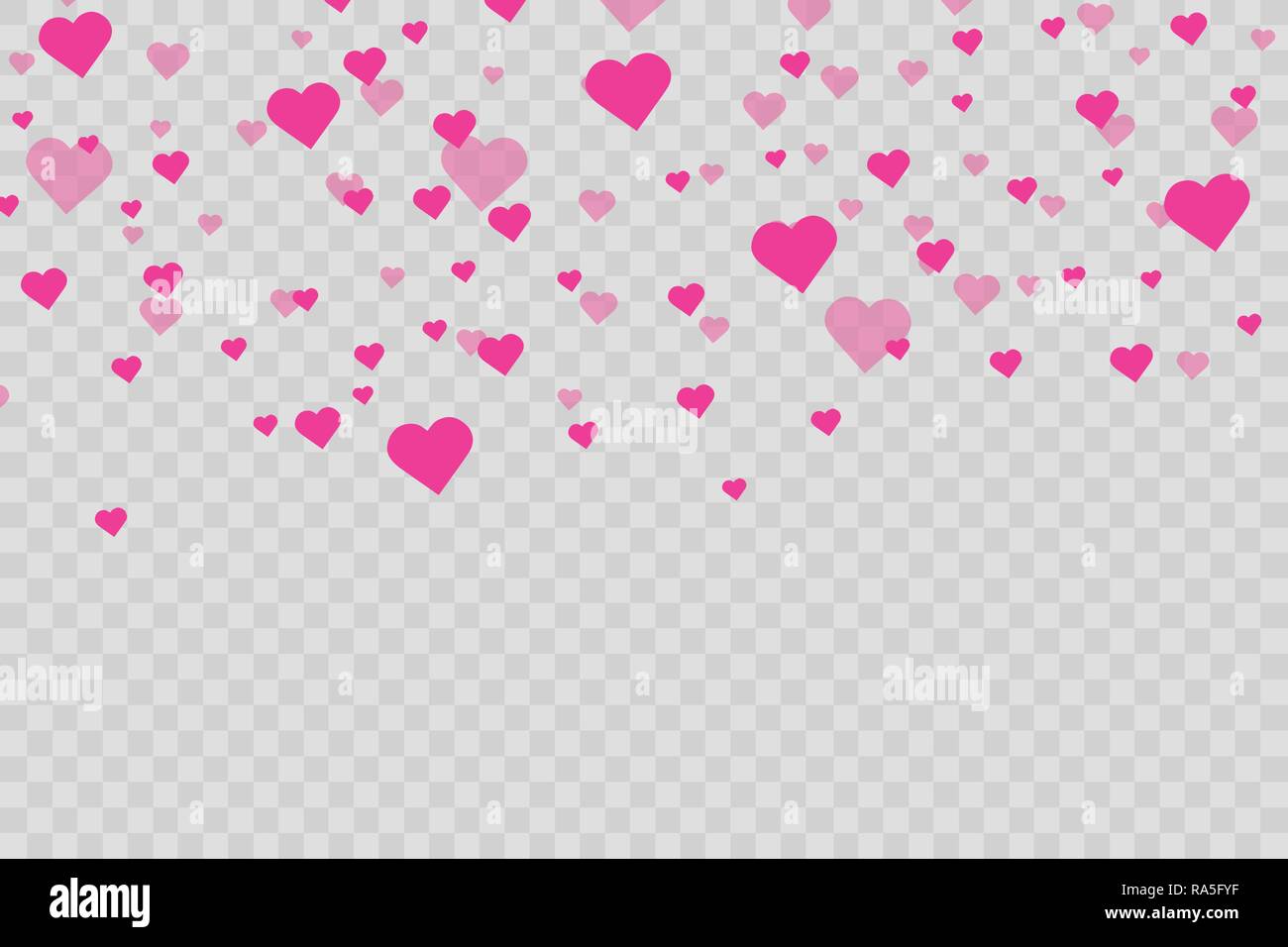 Pink Hearts Confetti Falling On White Stock Vector (Royalty Free