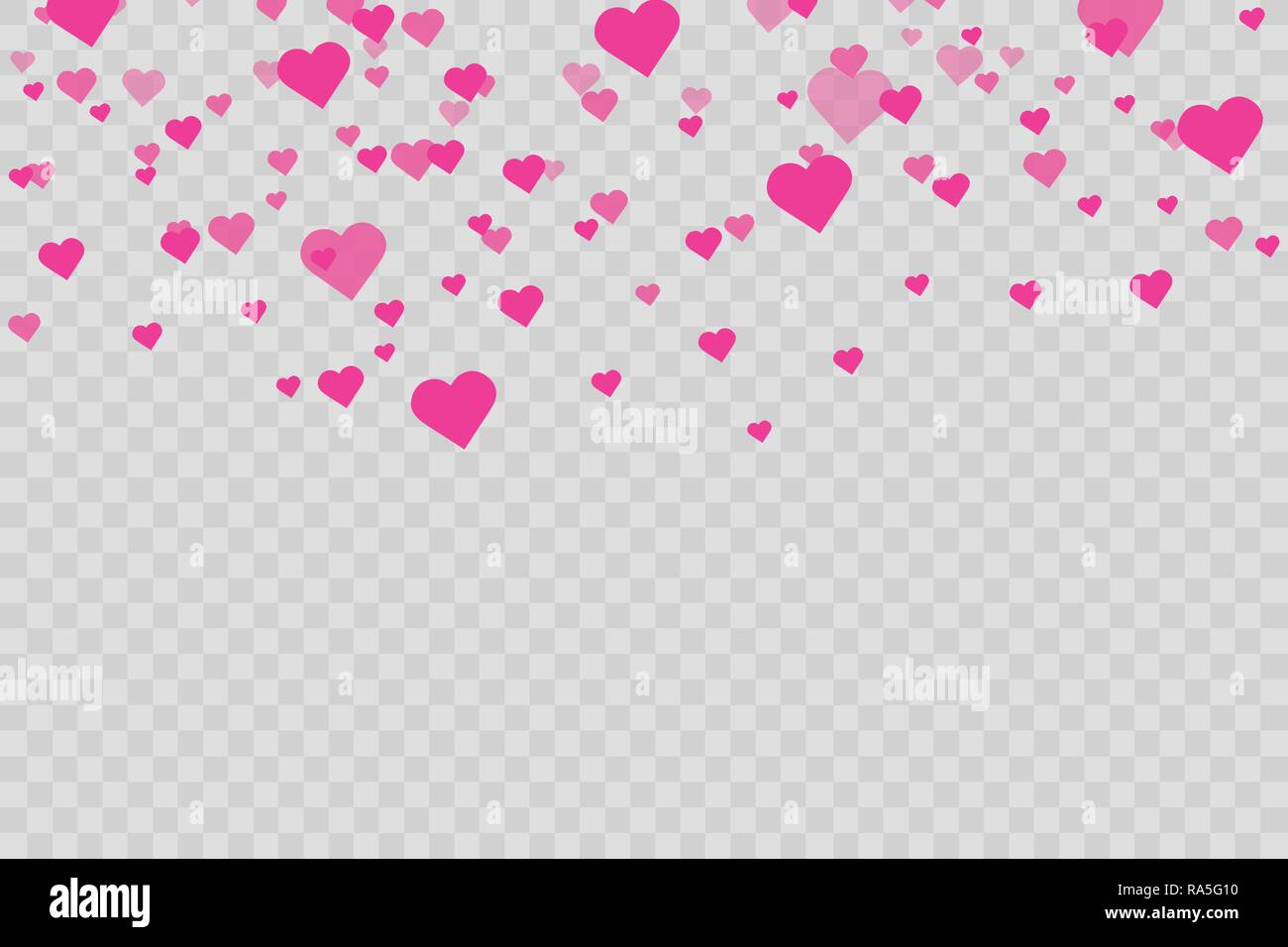 Heart confetti falling down isolated. Valentines day concept. Heart ...