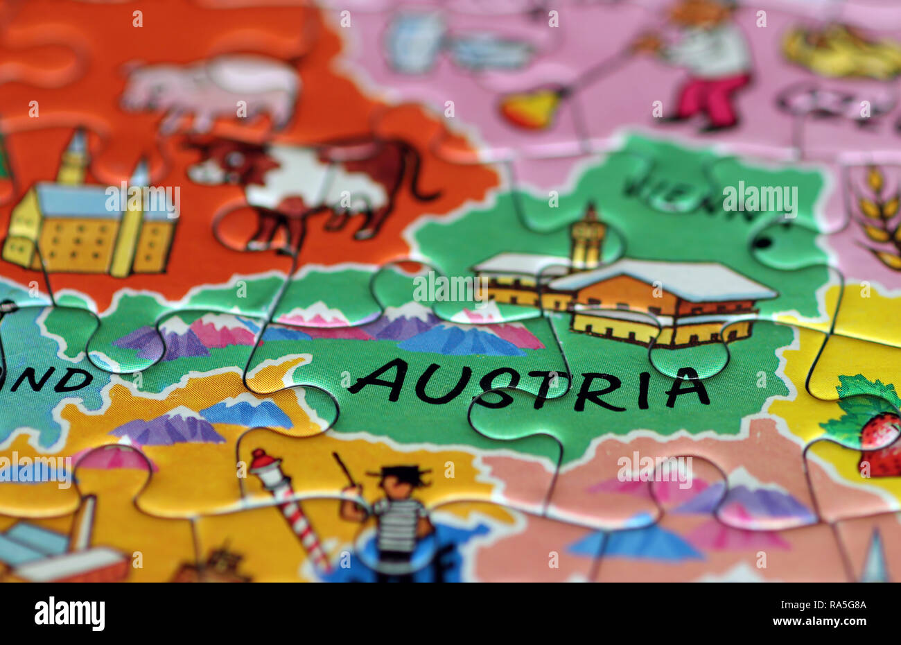 Austria jigsaw map Stock Photo
