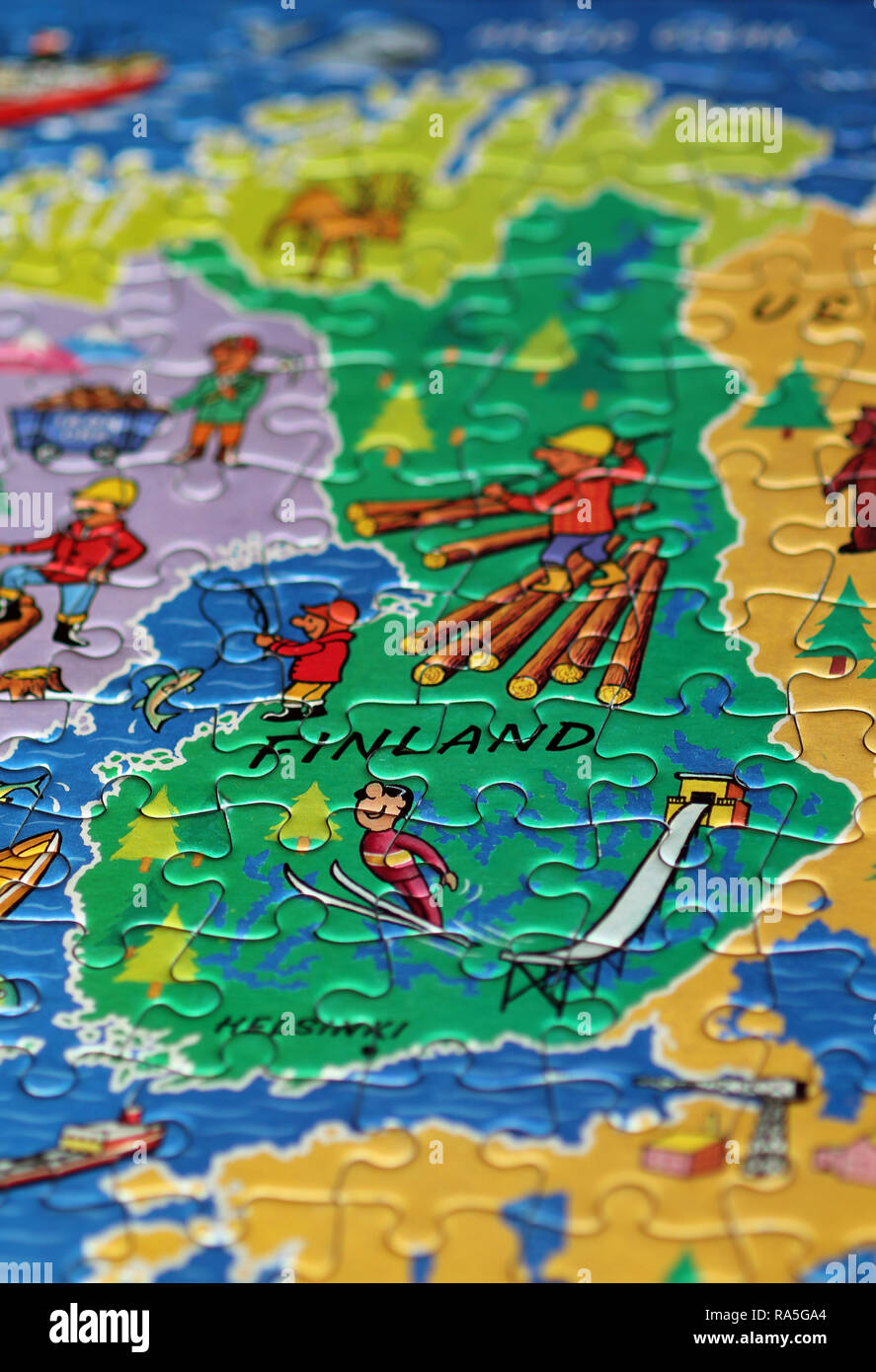 Finland jigsaw map Stock Photo