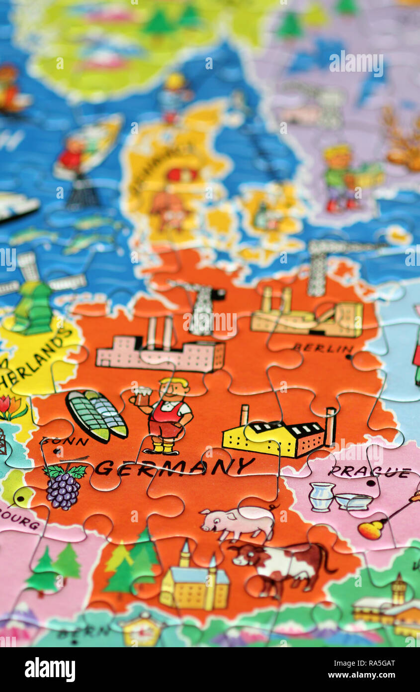 Germany jigsaw map Stock Photo