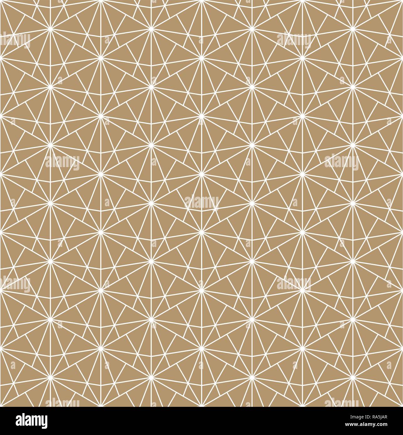Seamless geometric pattern based on Japanese ornament Kumiko.Gold